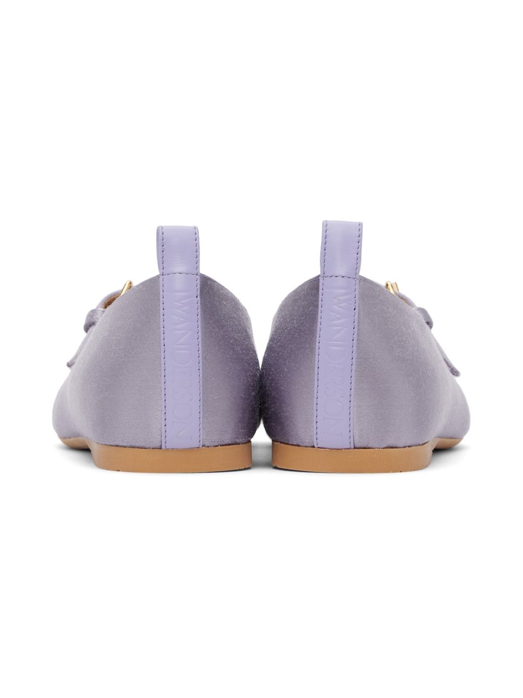 Purple Satin Ballerina Flats - 2