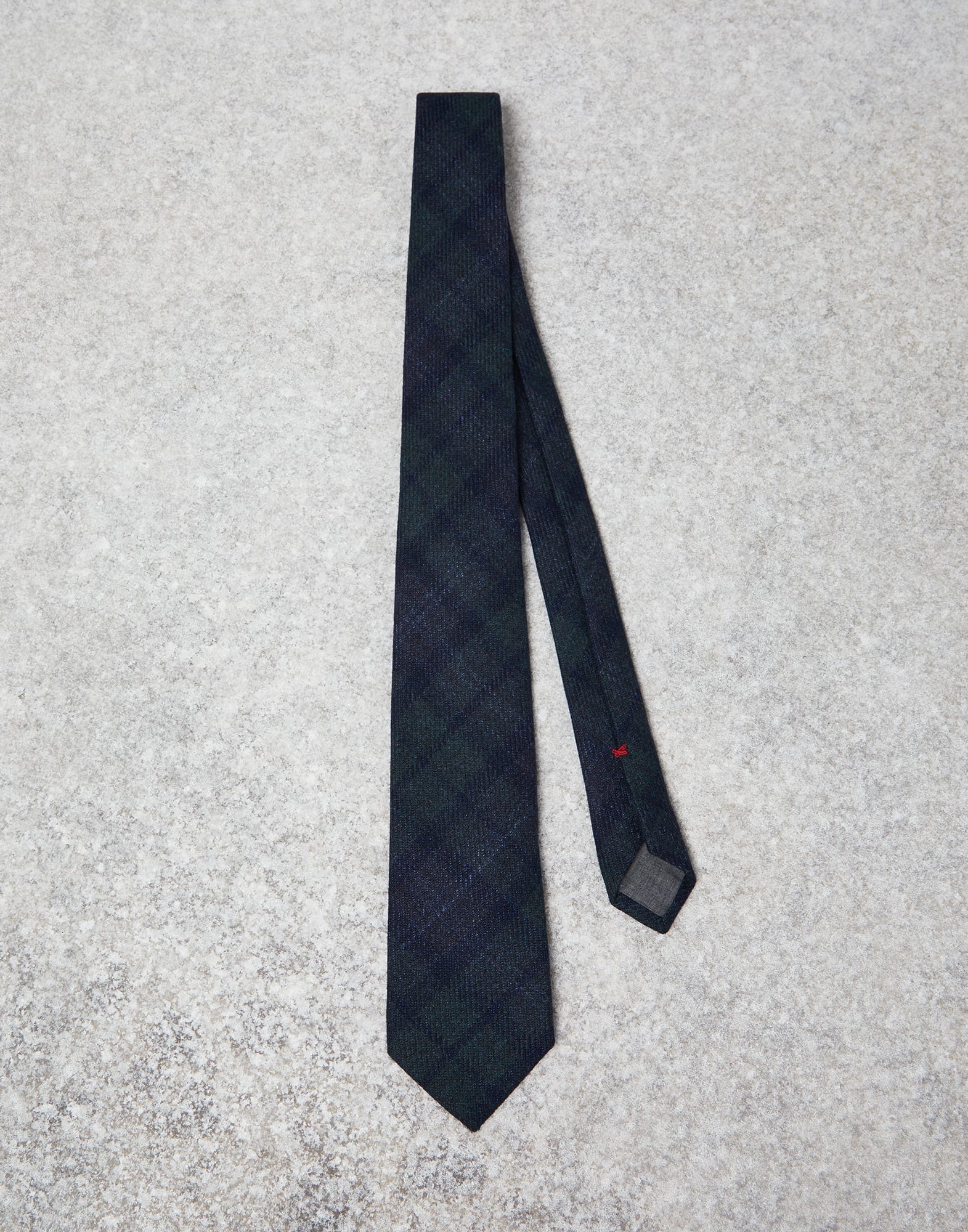 Wool, cashmere and silk tartan flannel tie - 1