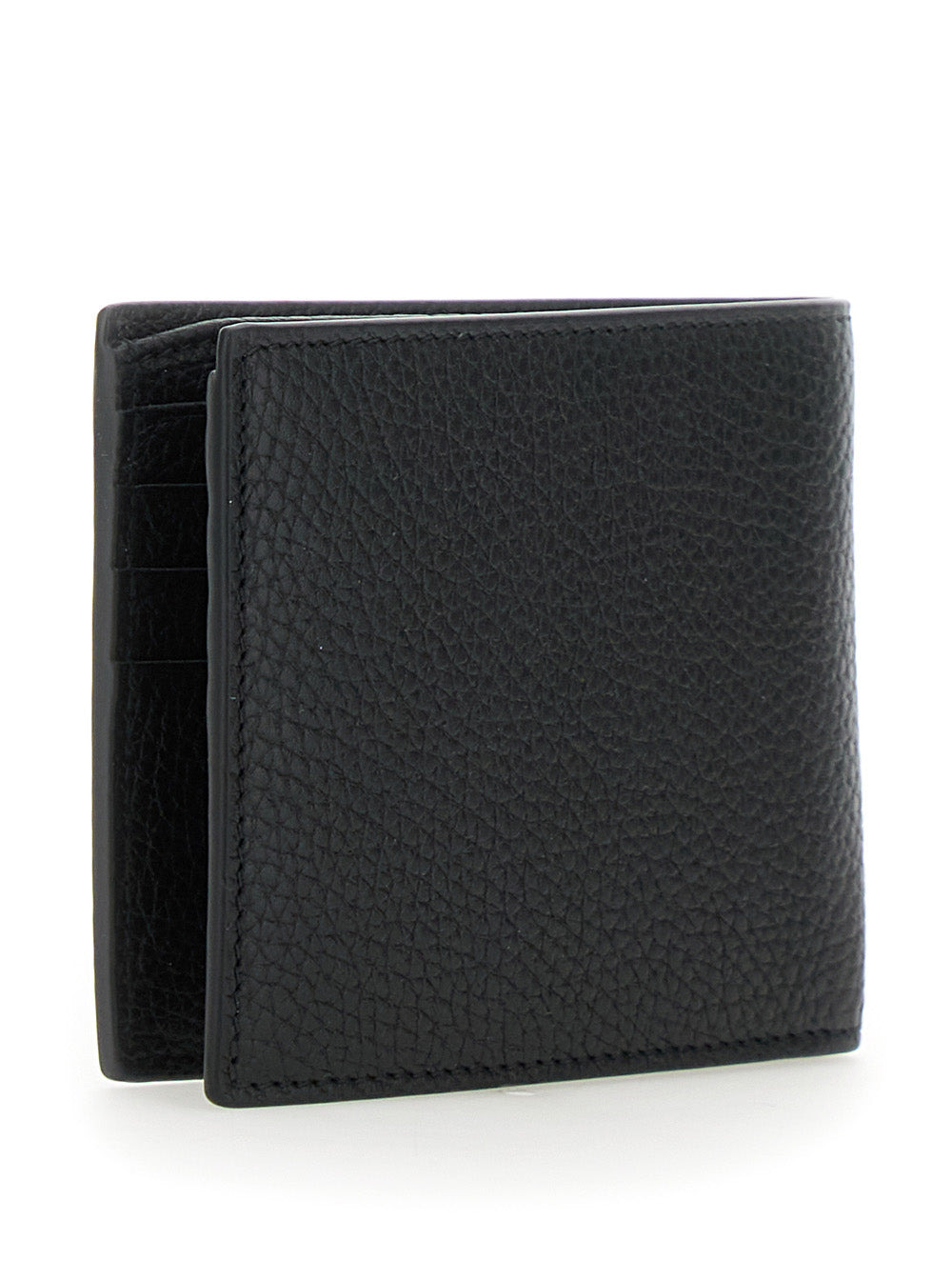 Gucci Men Black Bi-Fold Wallet With Embossed Logo Lettering On The Front In Grained Leather Man - 3