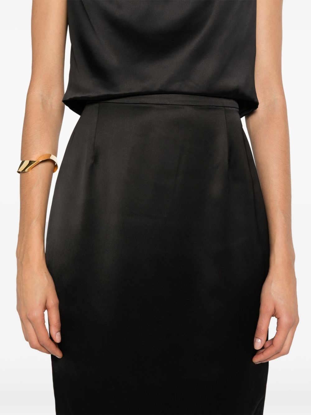 satin pencil midi skirt - 5