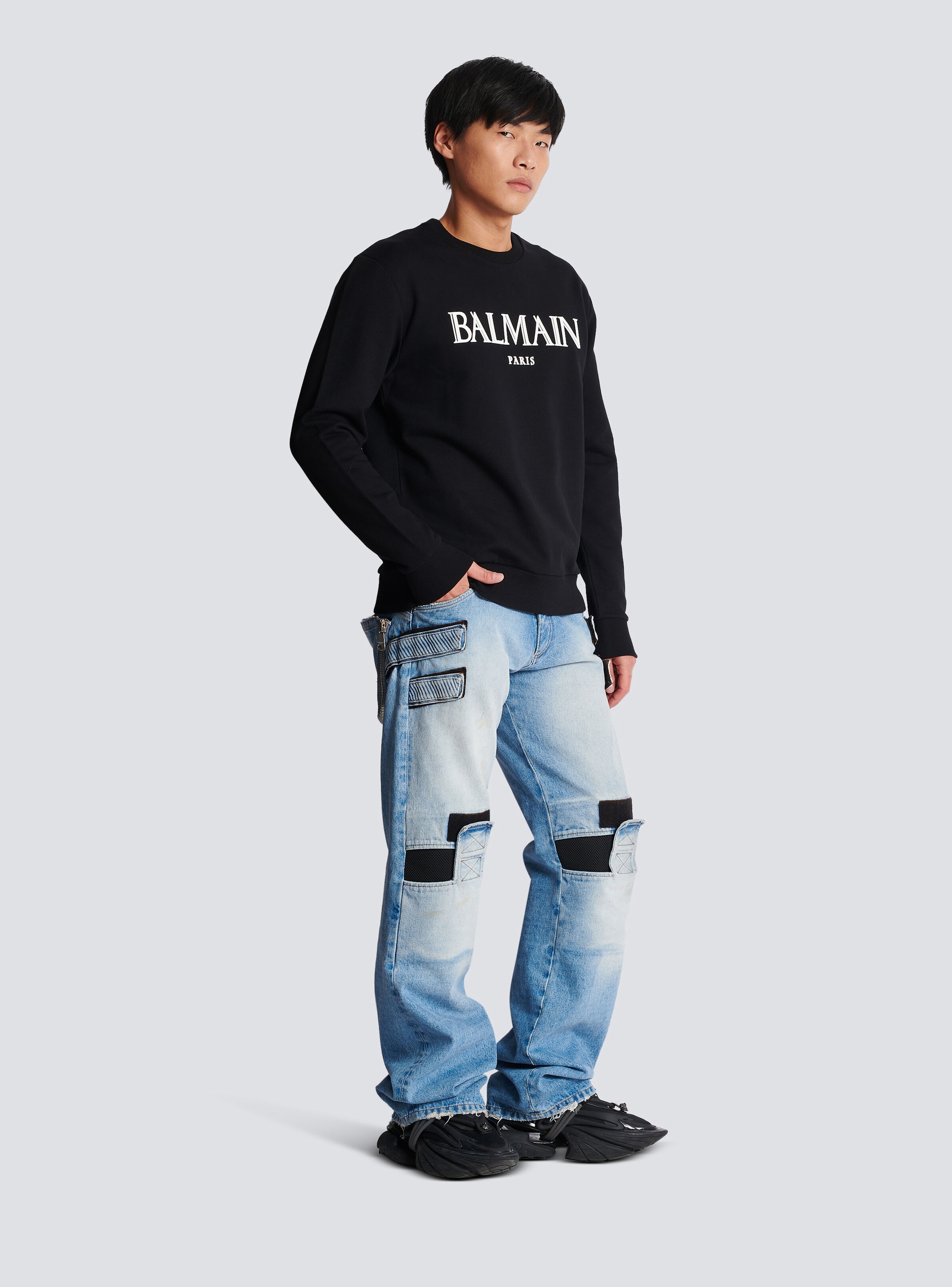 Sweatshirt with rubber Roman Balmain logo - 3