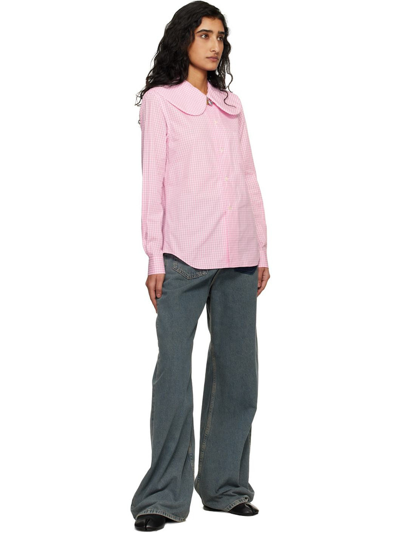 Comme des Garçons GIRL Pink & White Cotton Poplin Gingham Check Shirt outlook