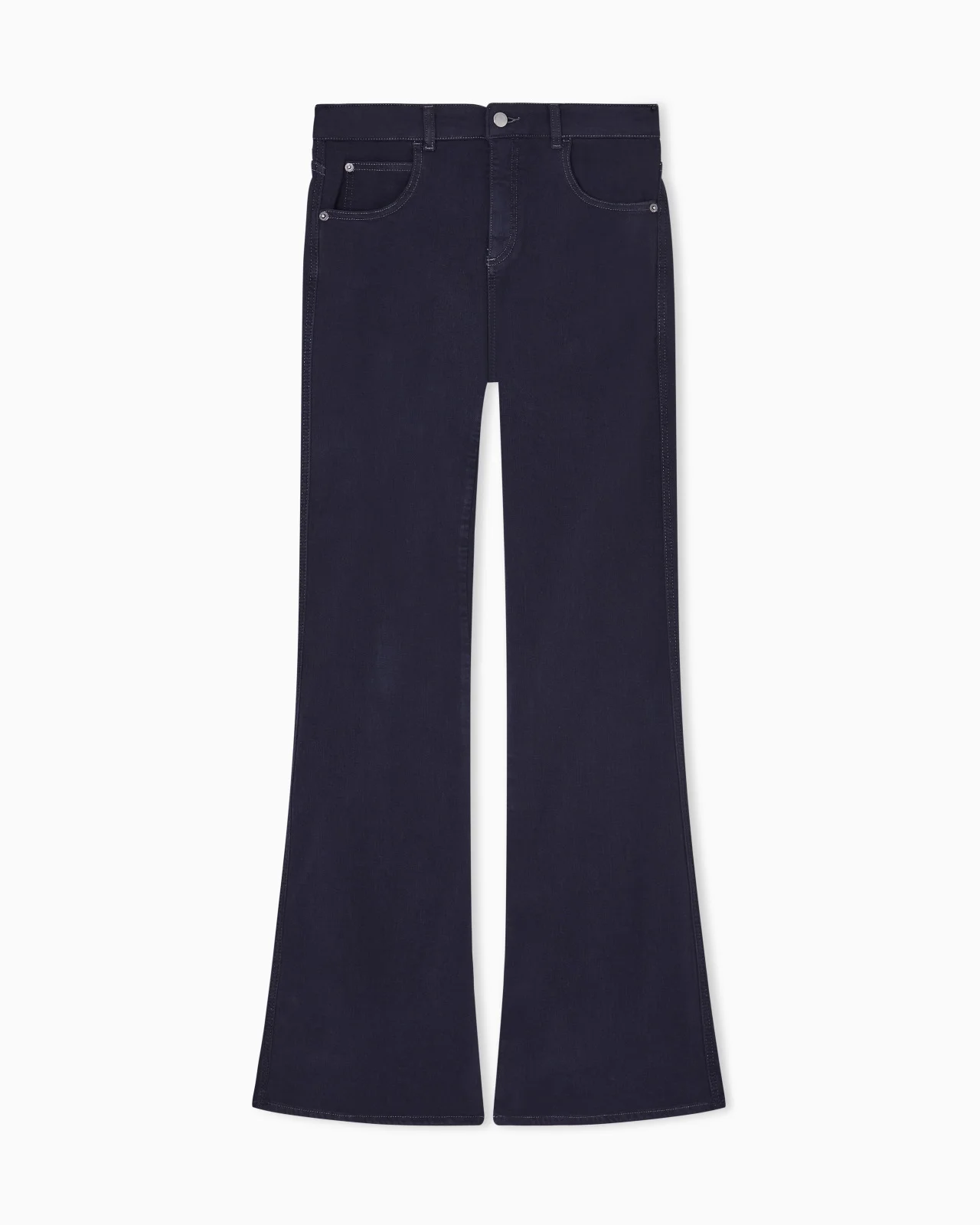 J9D MID-RISE JEANS WITH A FLARED HEM IN A GARMENT-DYED VISCOSE BLEND - 1