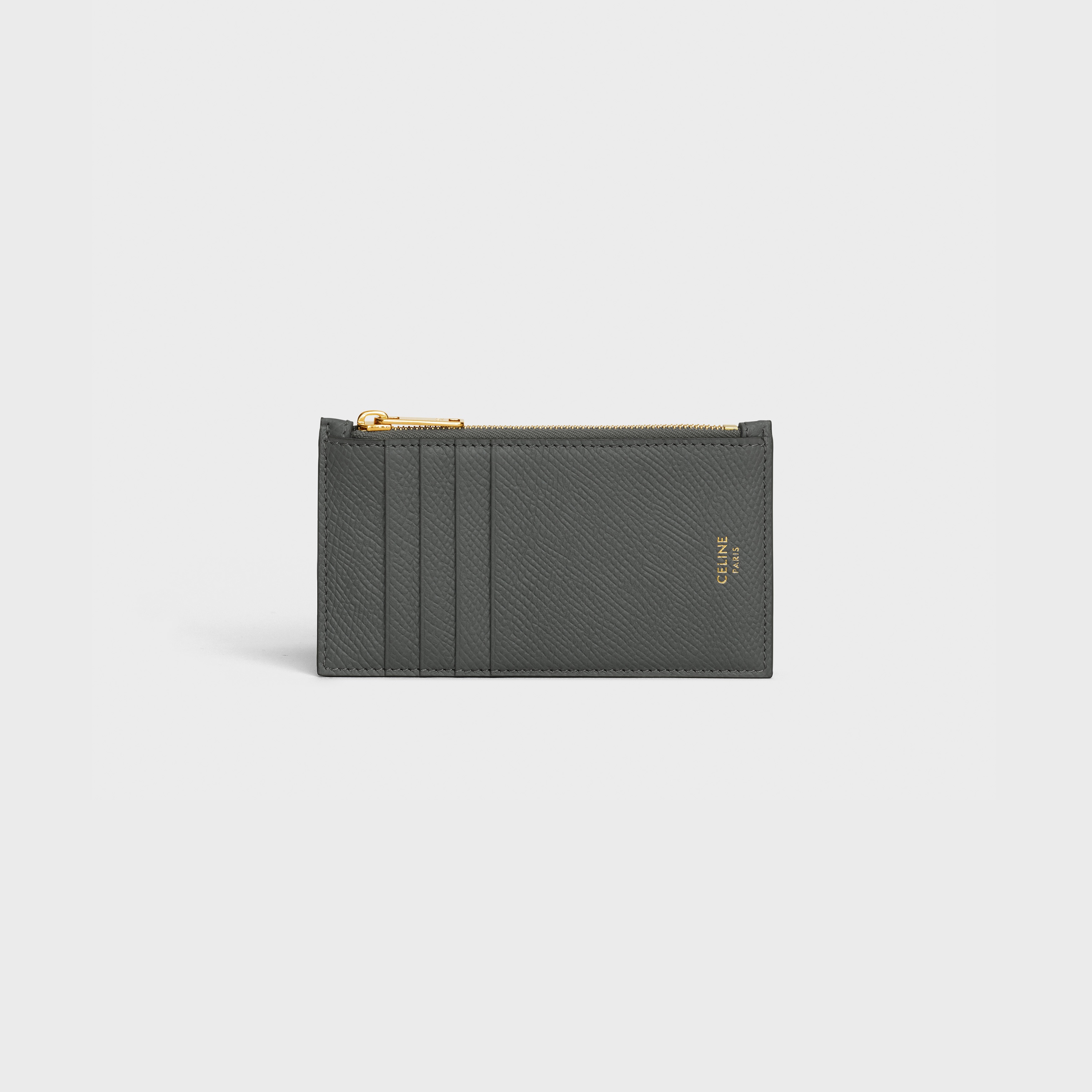 Zipped compact card holder in Grained calfskin - 1