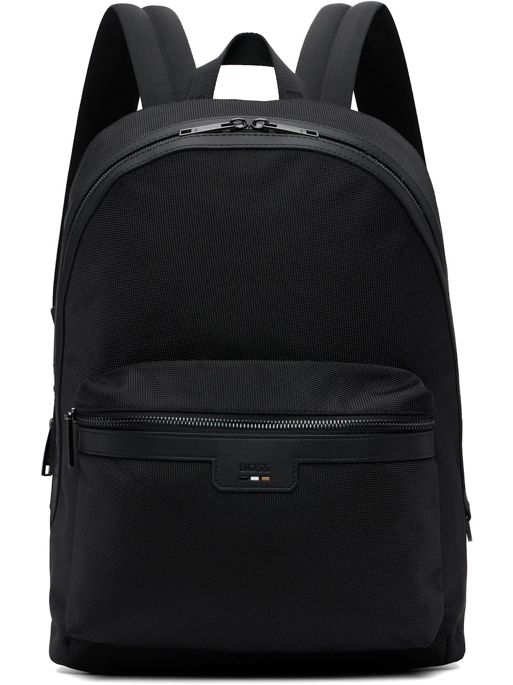 Black Signature Trims Structured Backpack - 1