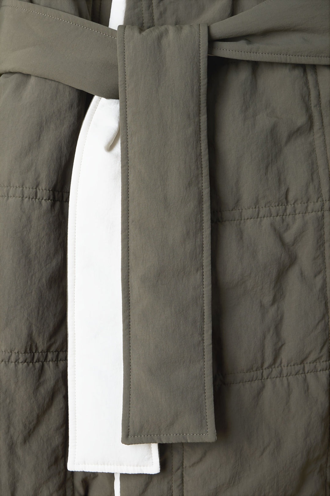 REVERSIBLE BLANKET COAT / white & military green - 6