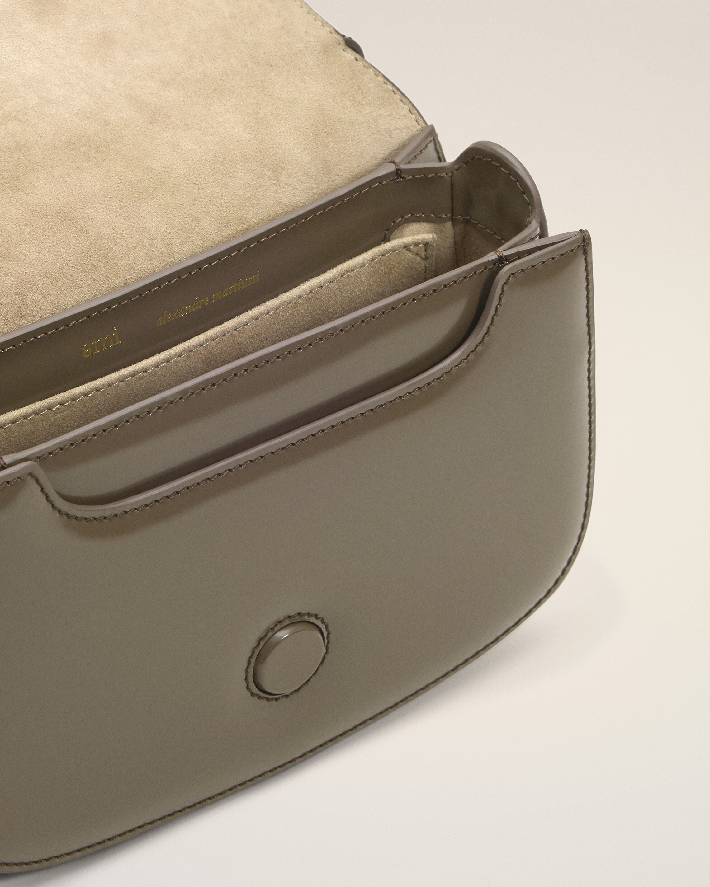 GREY GLAZED LEATHER TOP HANDLE PARIS PARIS BAG - 6
