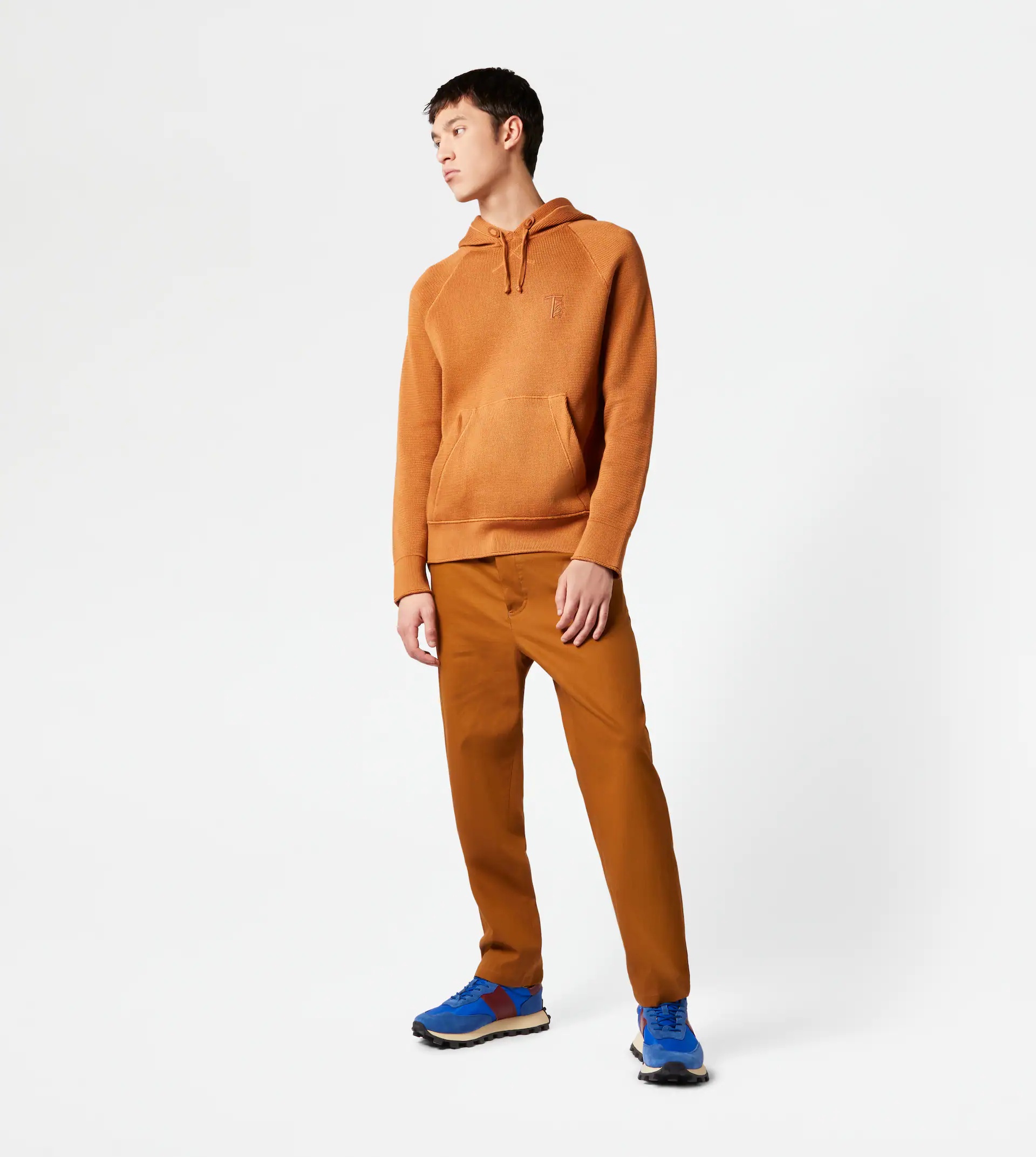 SWEATSHIRT-STYLE JUMPER IN COTTON - BROWN - 2