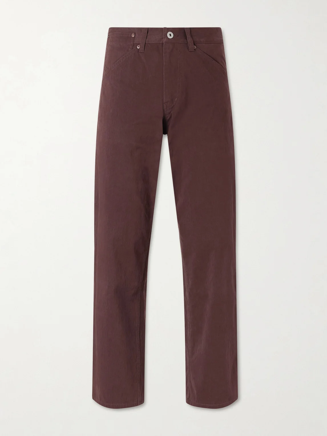 Straight-Leg Cotton-Blend Trousers - 1