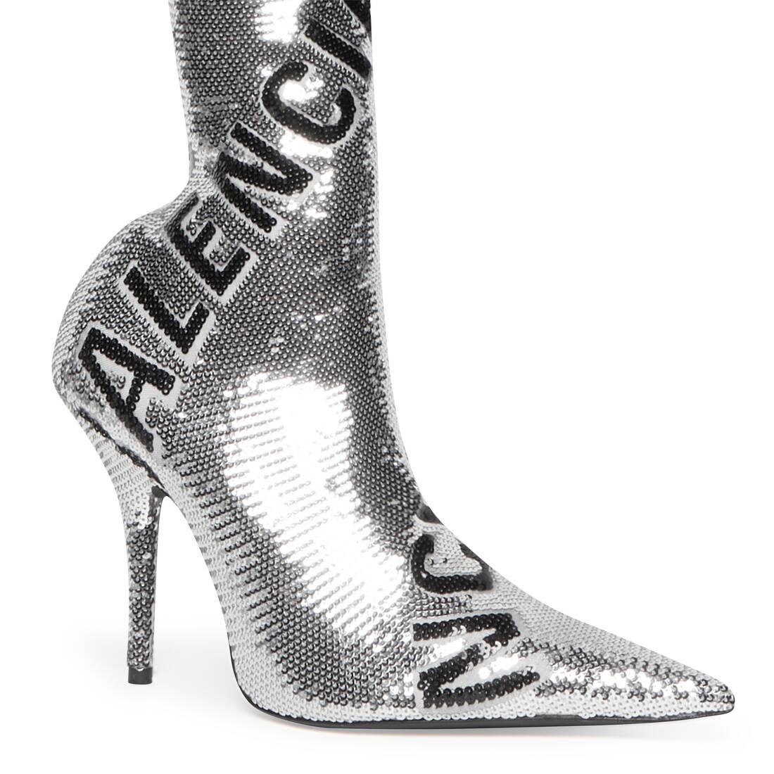 Women's Knife 110mm Over-the-knee Allover Logo in Silver - 6