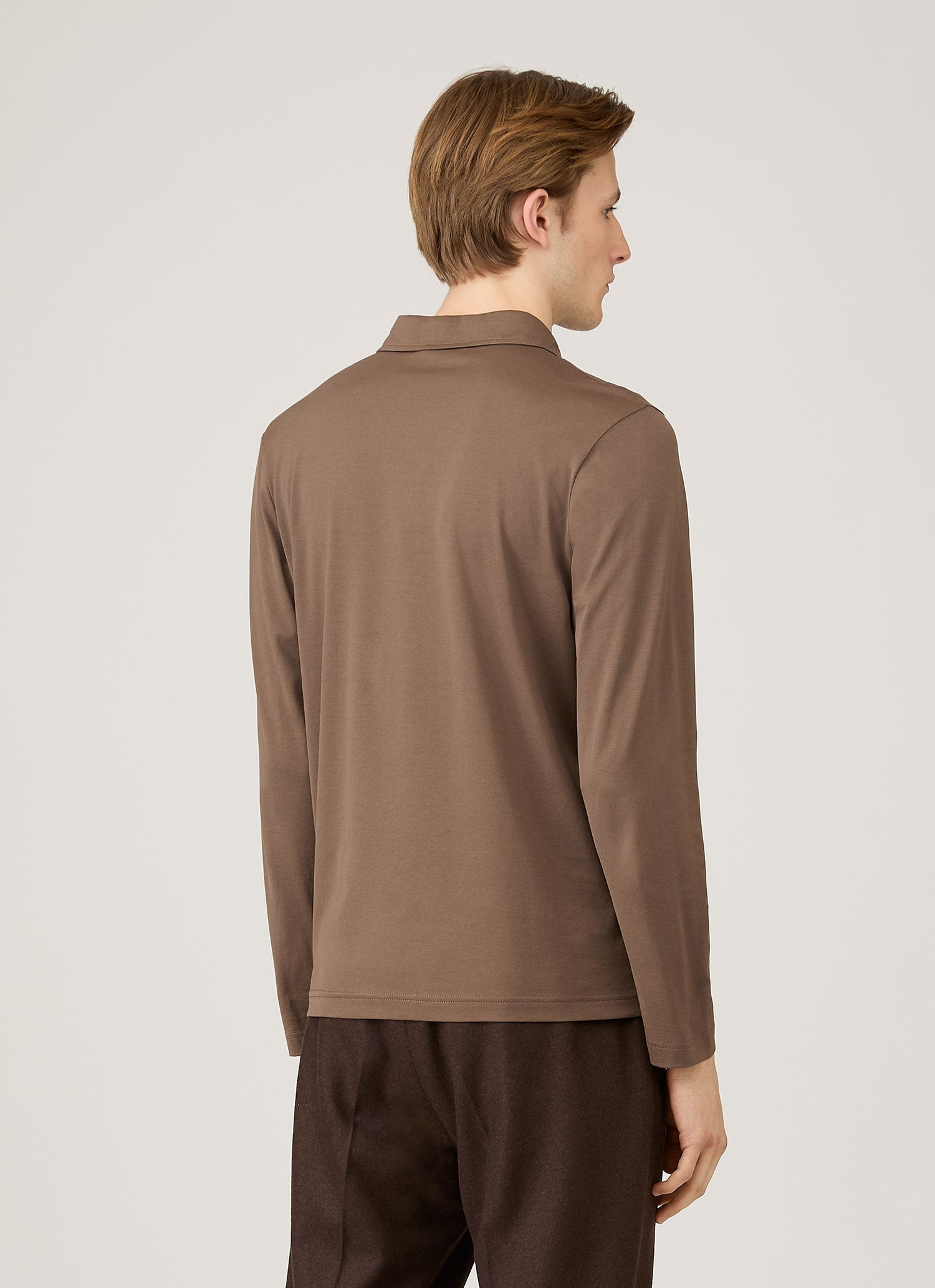 Long Sleeve Classic Jersey Polo Shirt - 5