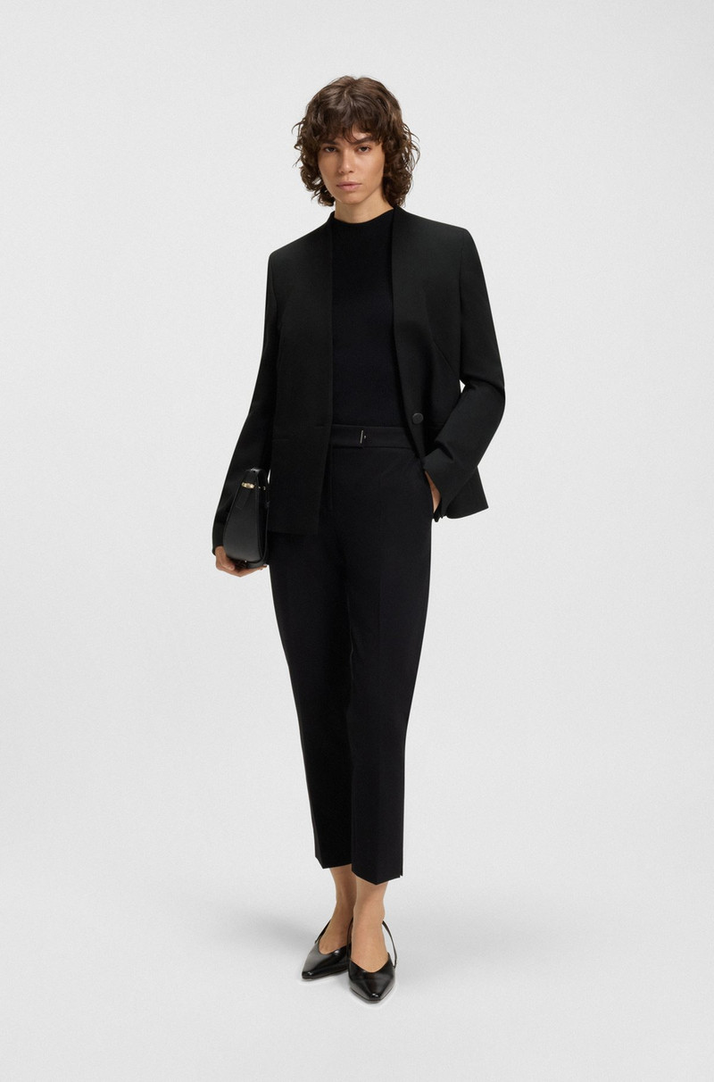 BOSS COLLARLESS REGULAR-FIT BLAZER WITH HARDWARE BUTTON outlook