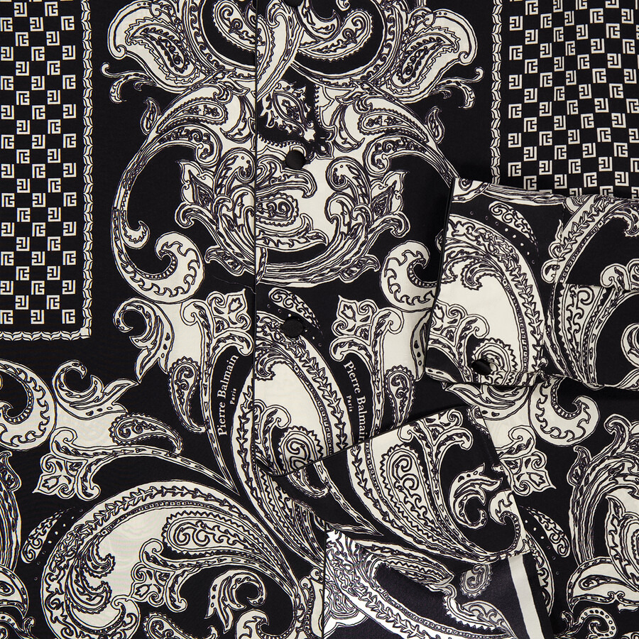 Balmain Monogram-Print Silk Shirt - 2
