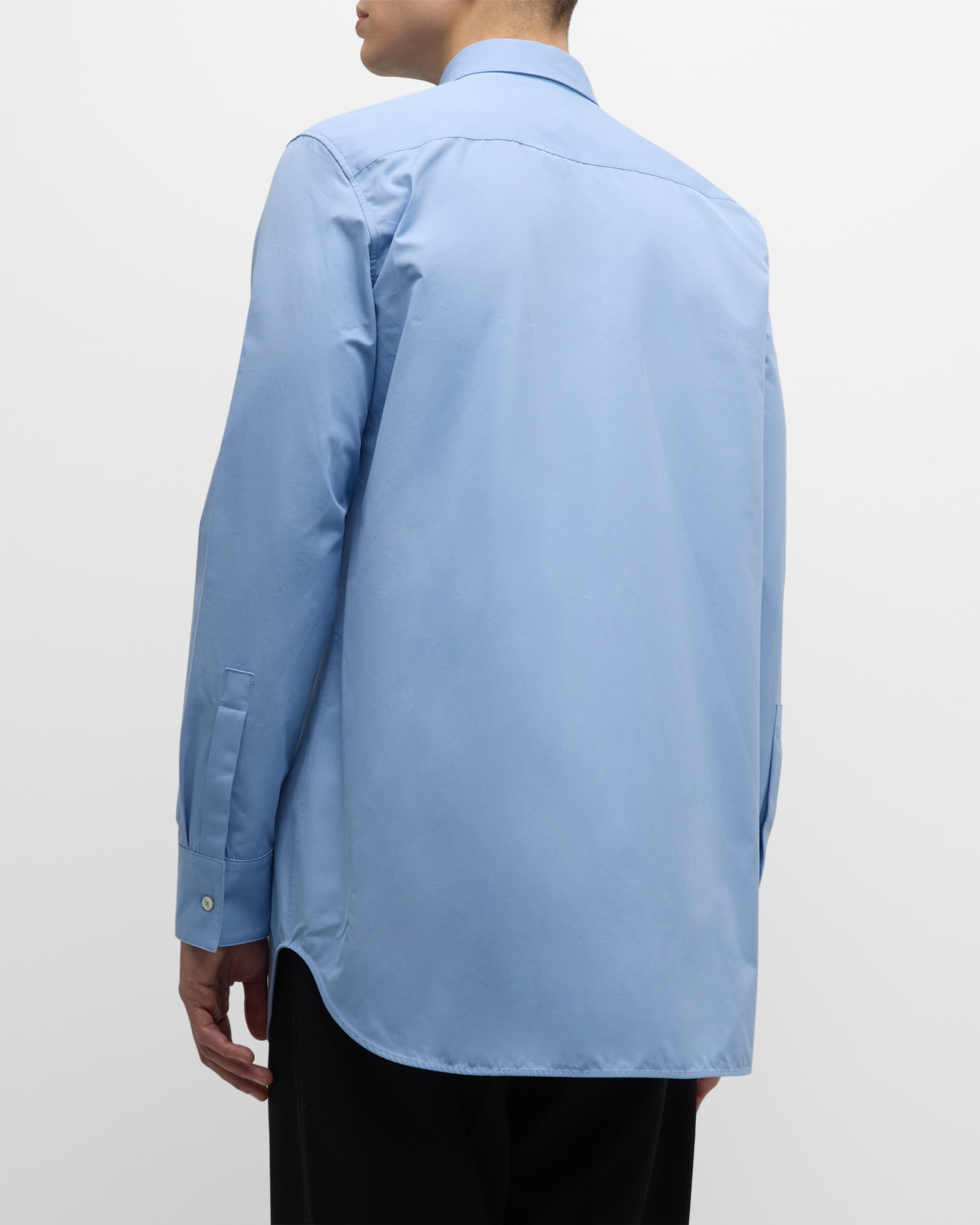 Men's Long Button-Down Solid Shirt - 3