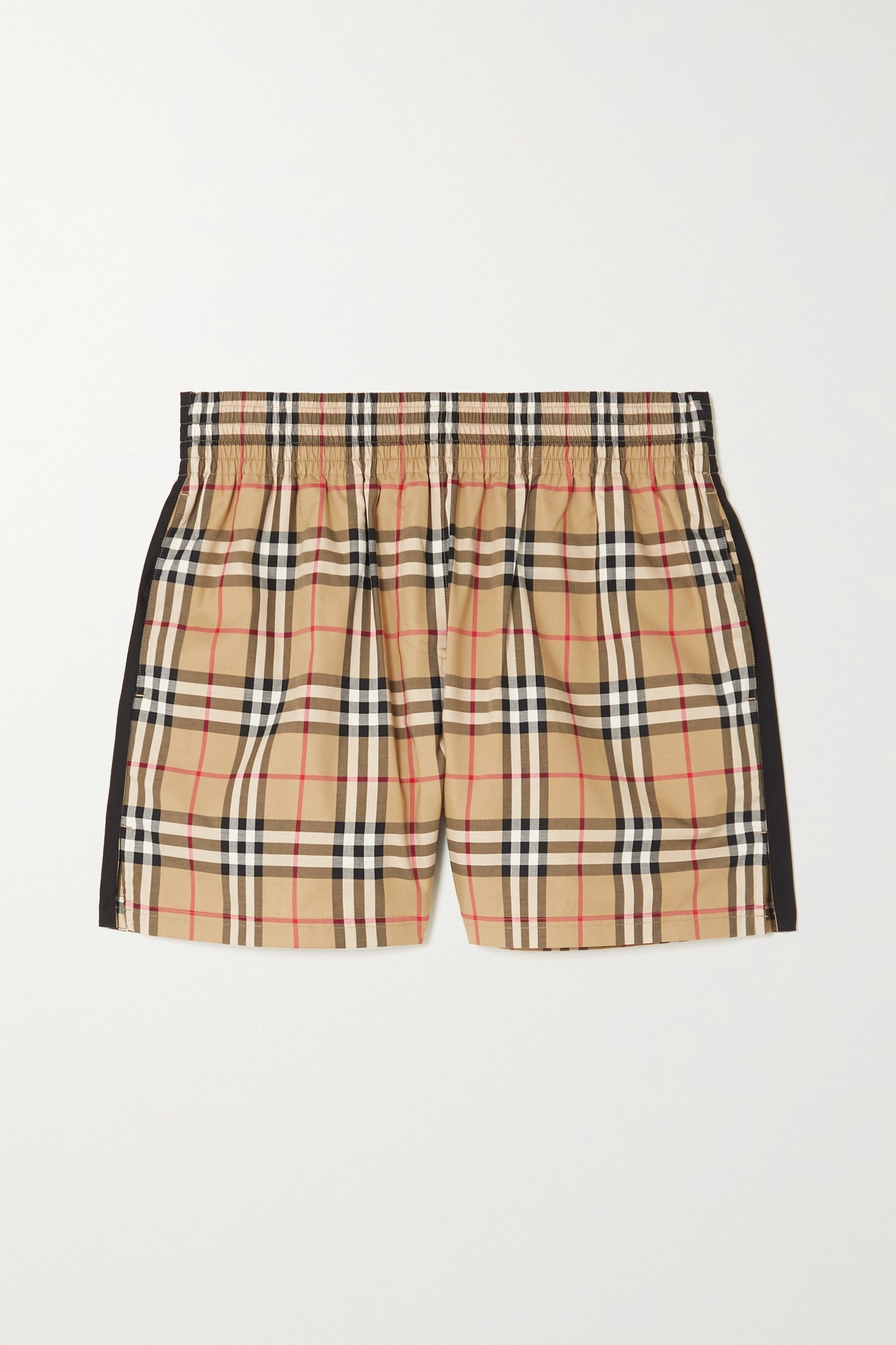 Striped checked cotton-blend shorts - 1