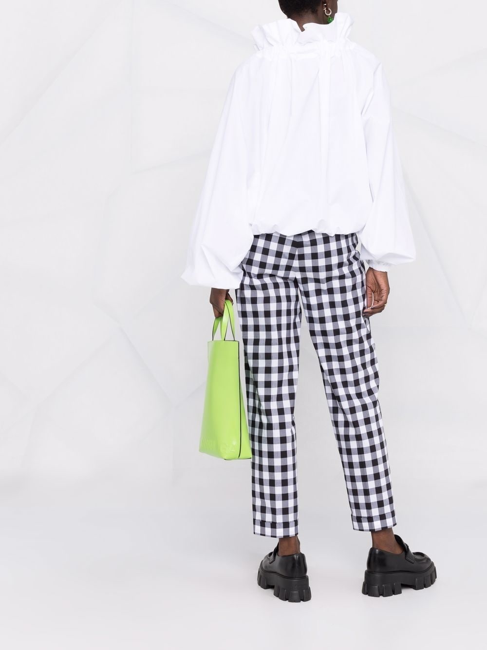 ruffled high-neck blouse - 6