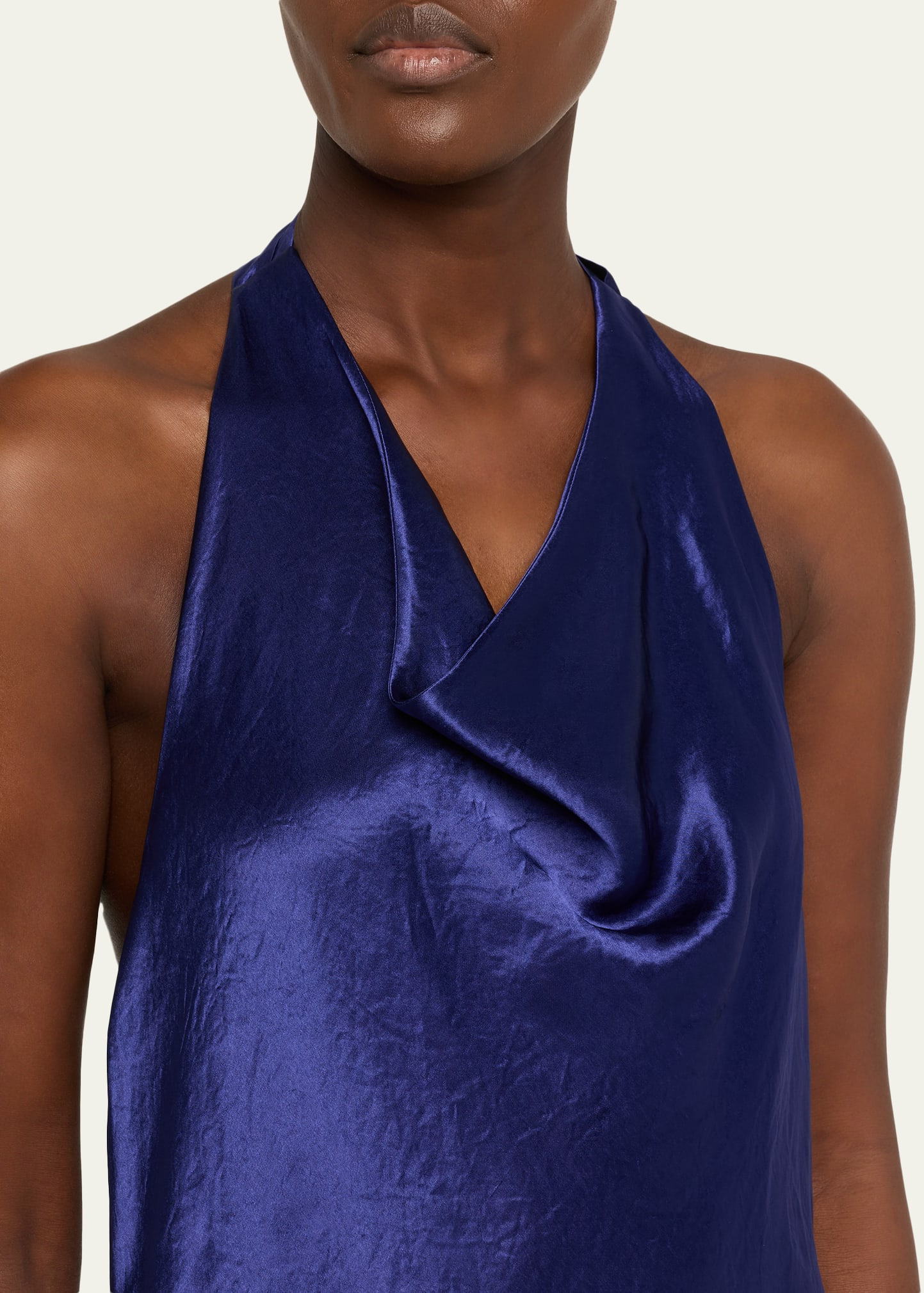 Satin Cowl-Neck Maxi Dress - 5
