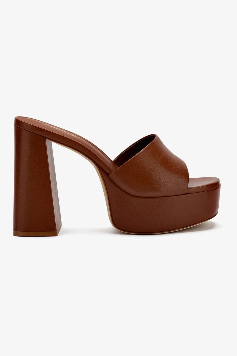 Dolly Mule In Caramel Leather 1