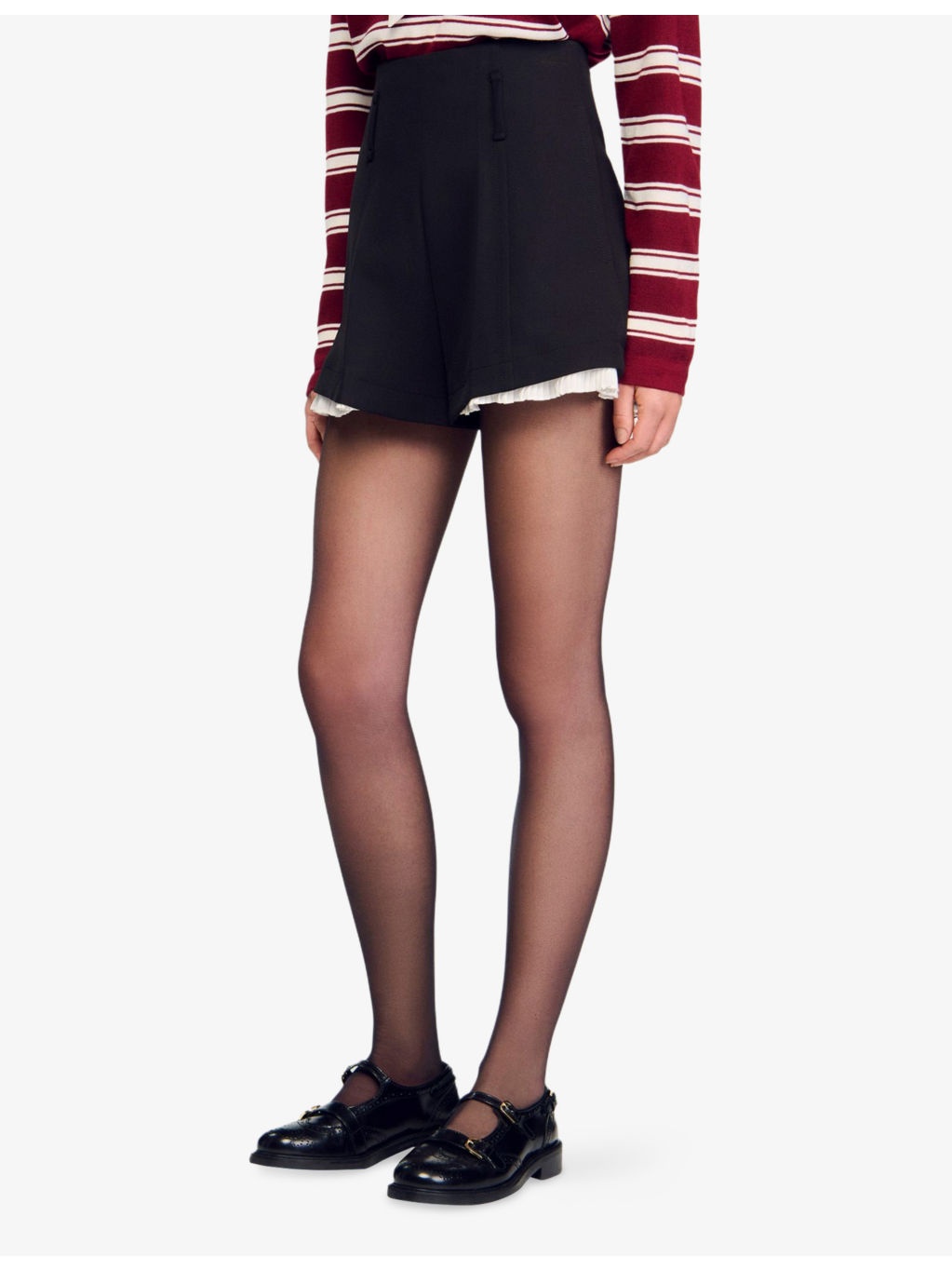 Contrast-Trim High-Rise Stretch-Woven Shorts - 3