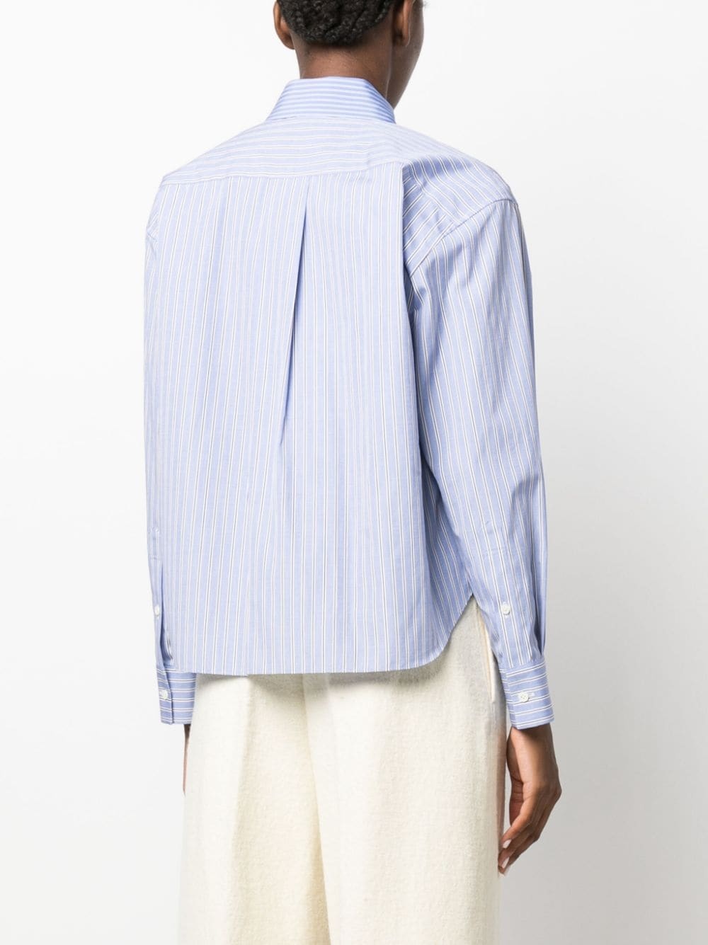 striped panelled cotton shirt - 4