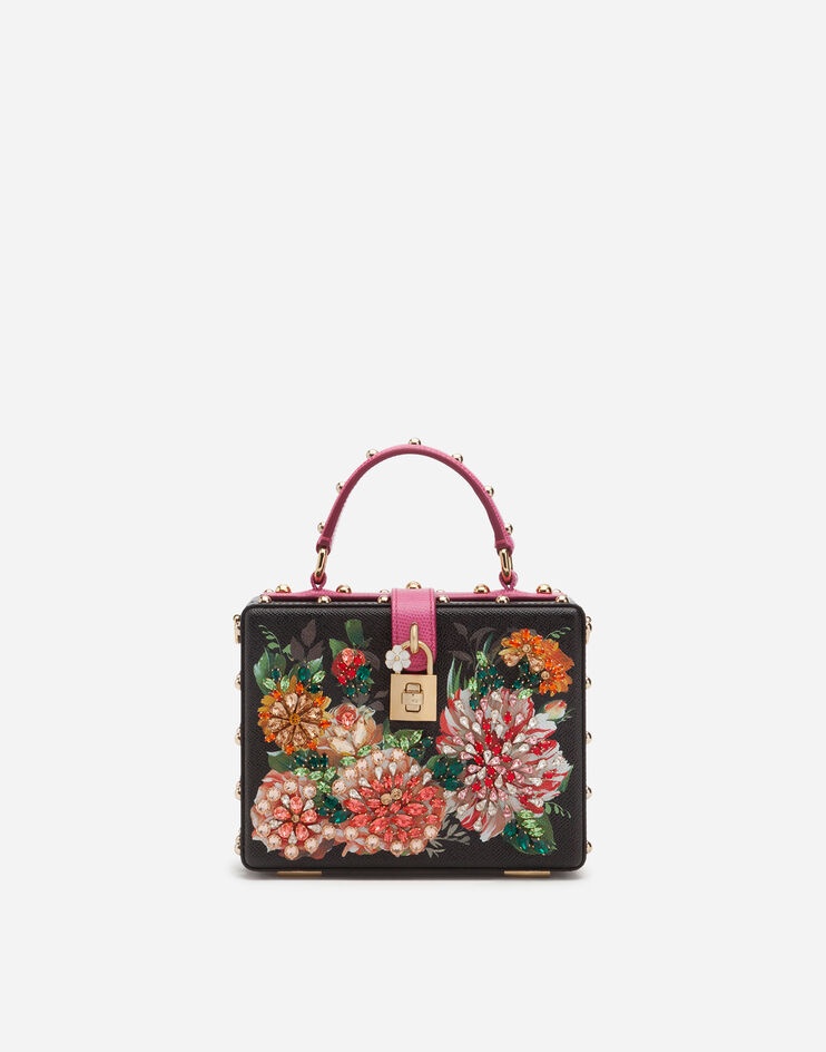 Dolce Box bag in printed dauphine calfskin with embroidery - 1