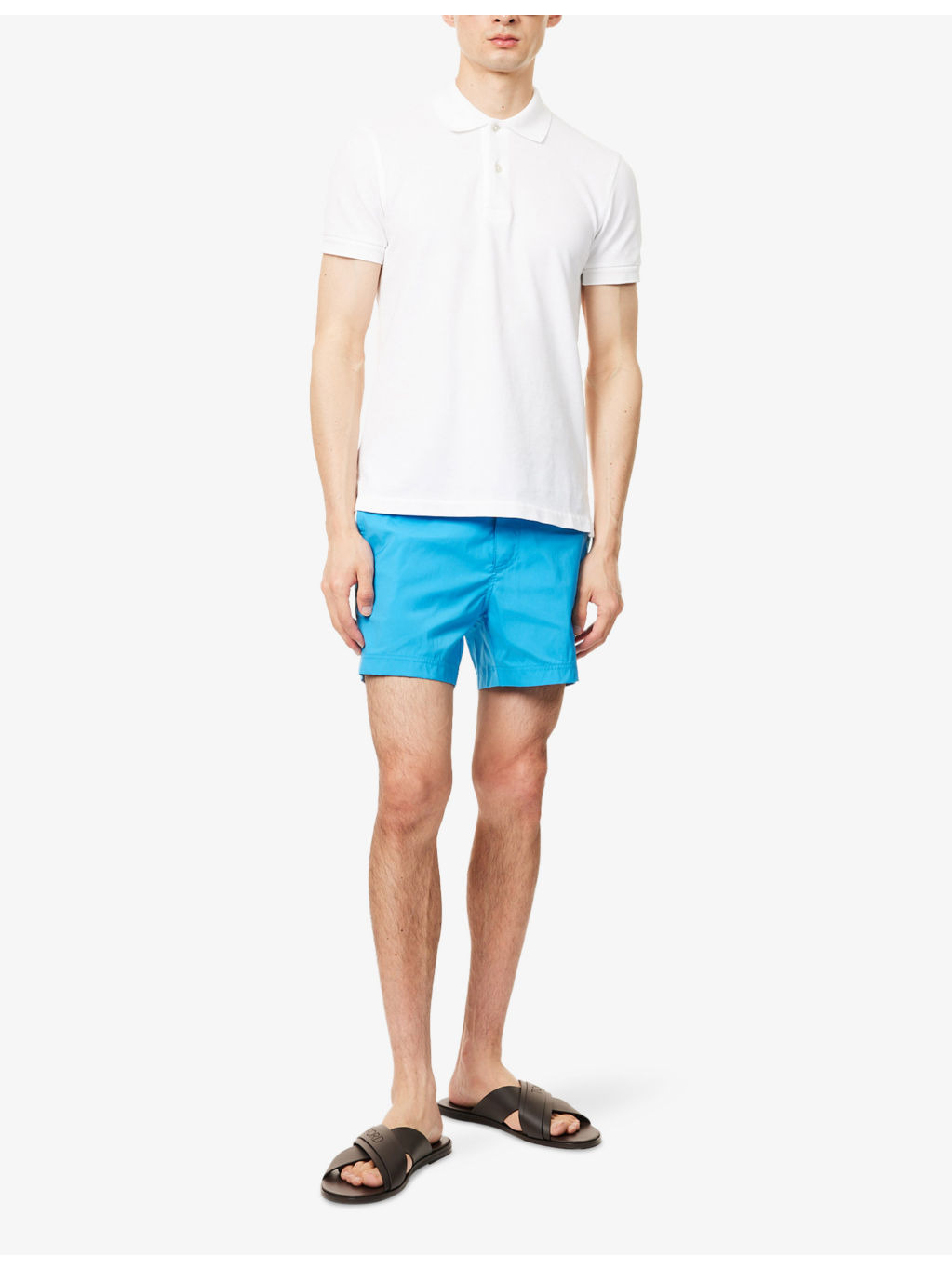 Regular-Fit Contrasting-Piping Woven Swim Shorts - 2