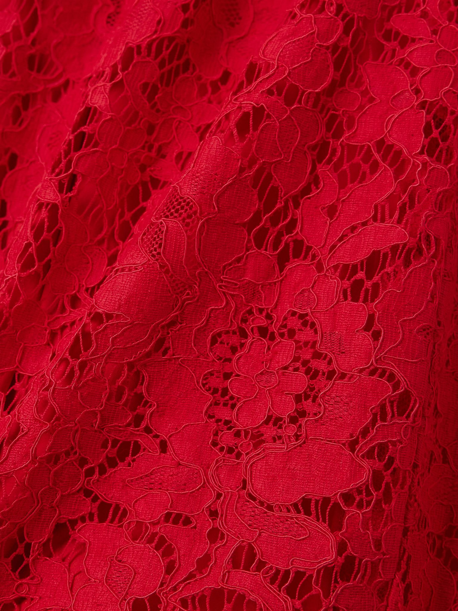 Cotton-blend lace dress Red - 4