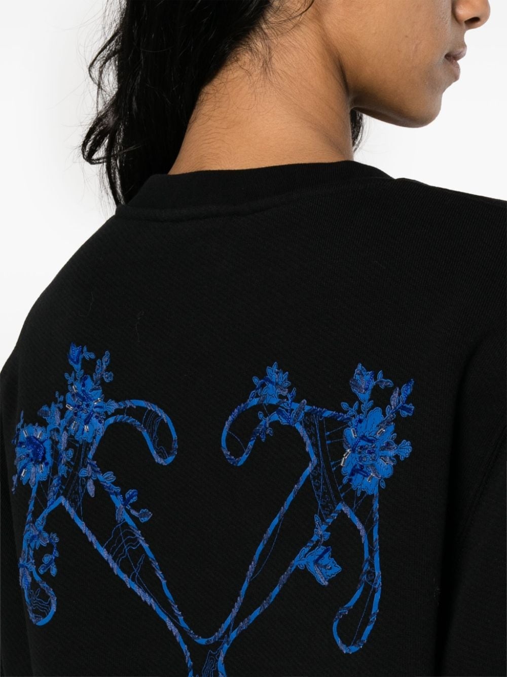 Arrows floral-embroidered cotton sweatshirt - 5