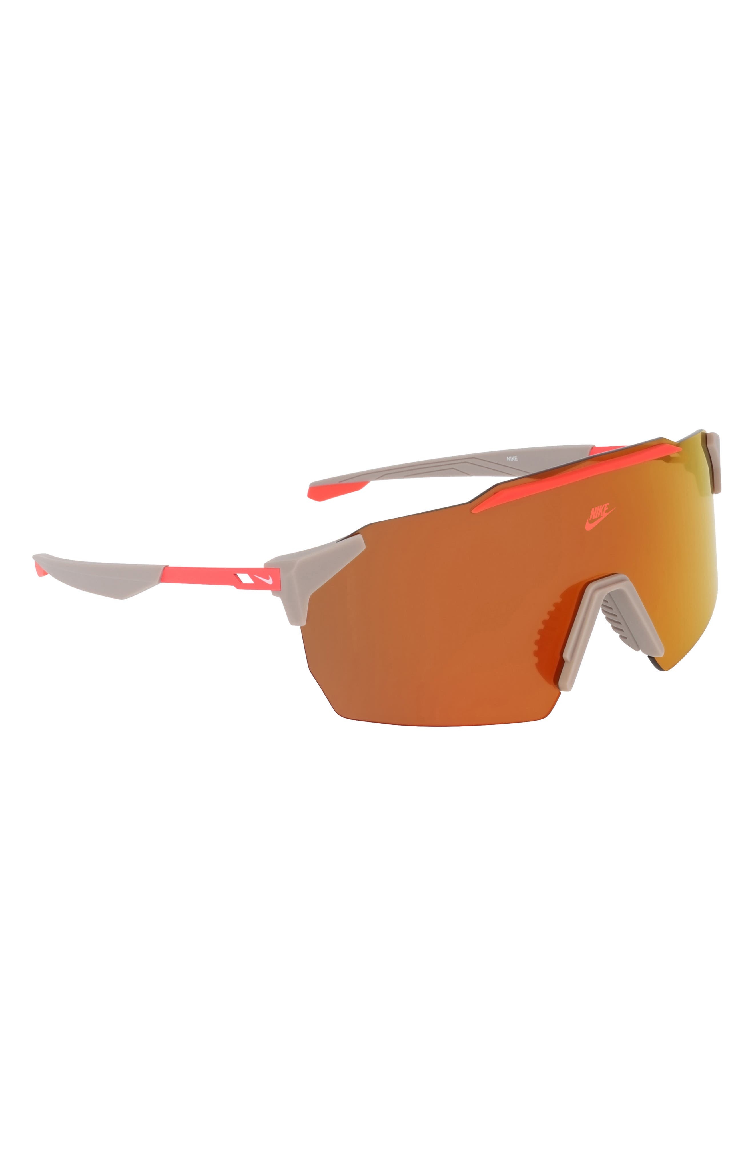 Nike Limitless 61mm Shield Sunglasses in College Grey /Orange Mirror at Nordstrom - 8