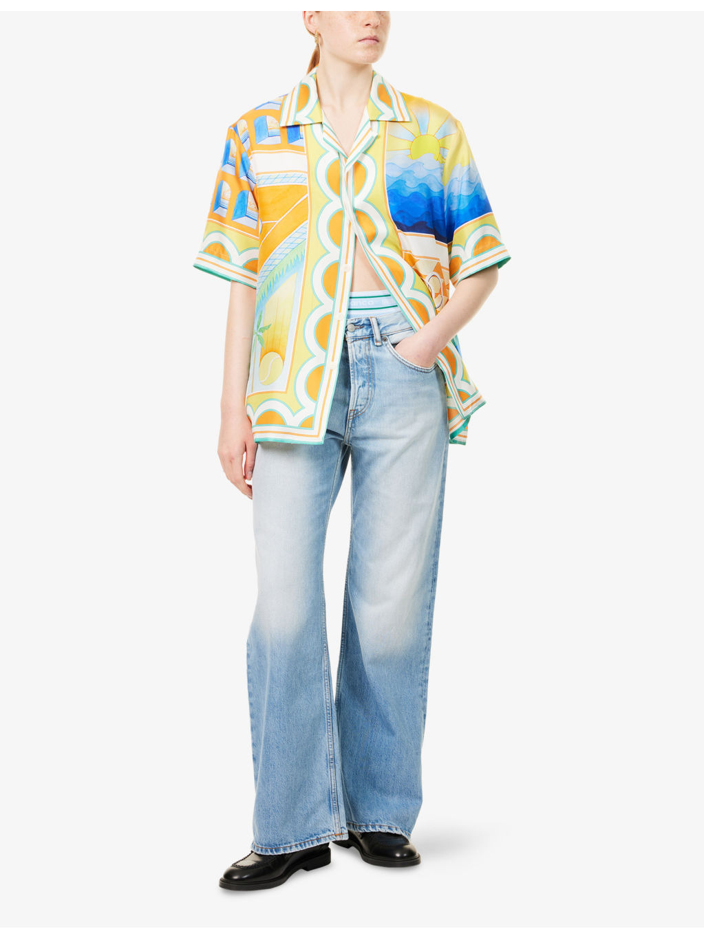 Surreal Pool Cuban-Collar Silk Shirt - 2