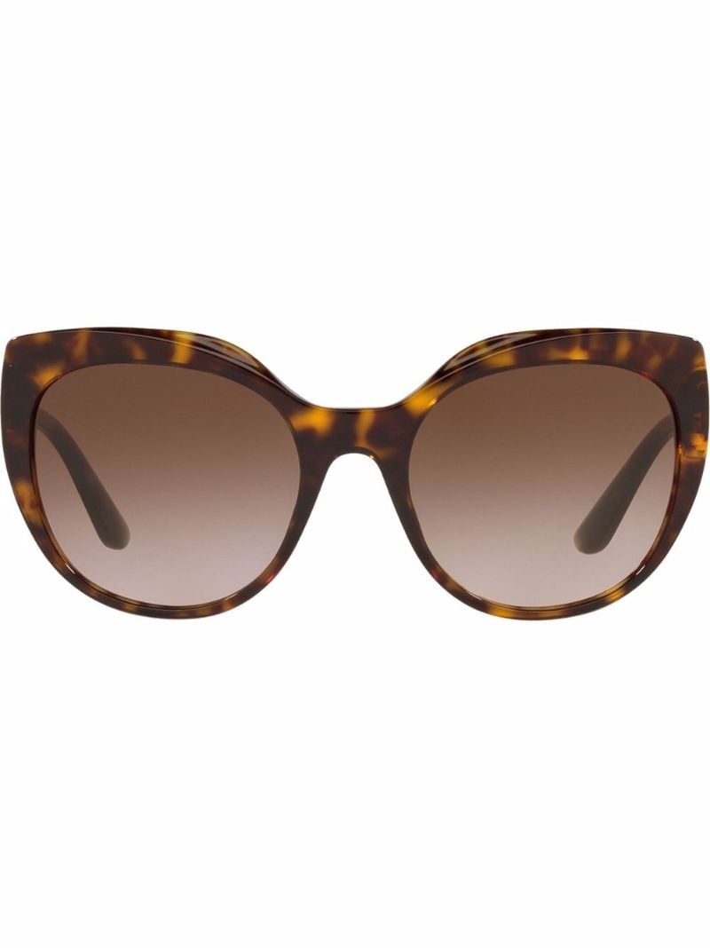 tortoise round-frame sunglasses - 1