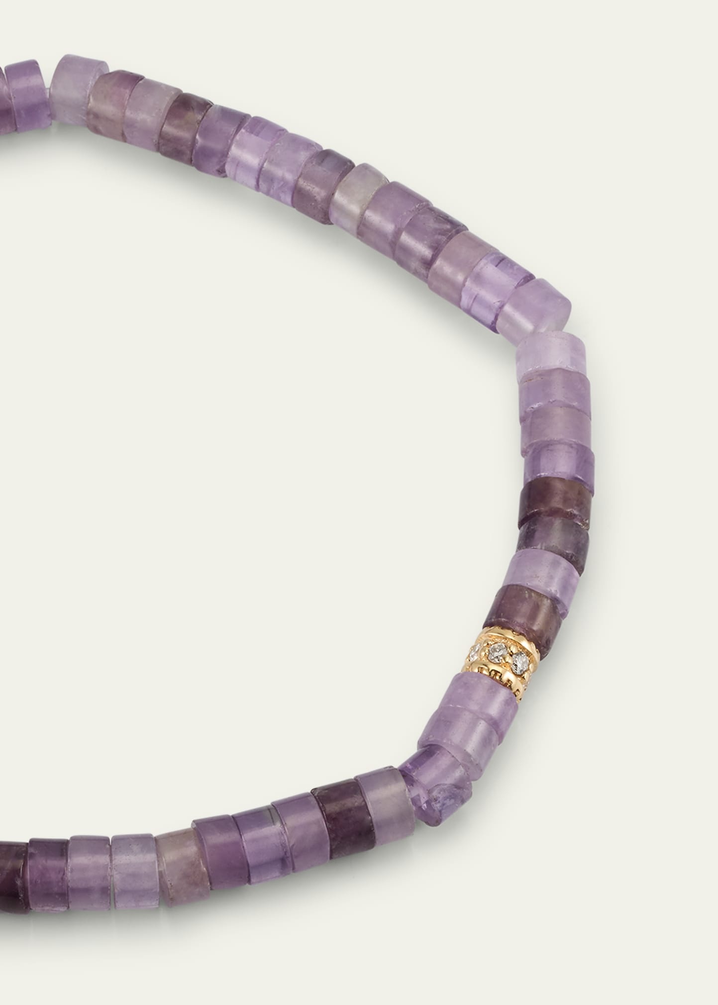 Scallop Edge Pave Rondelle Bead Bracelet - 3