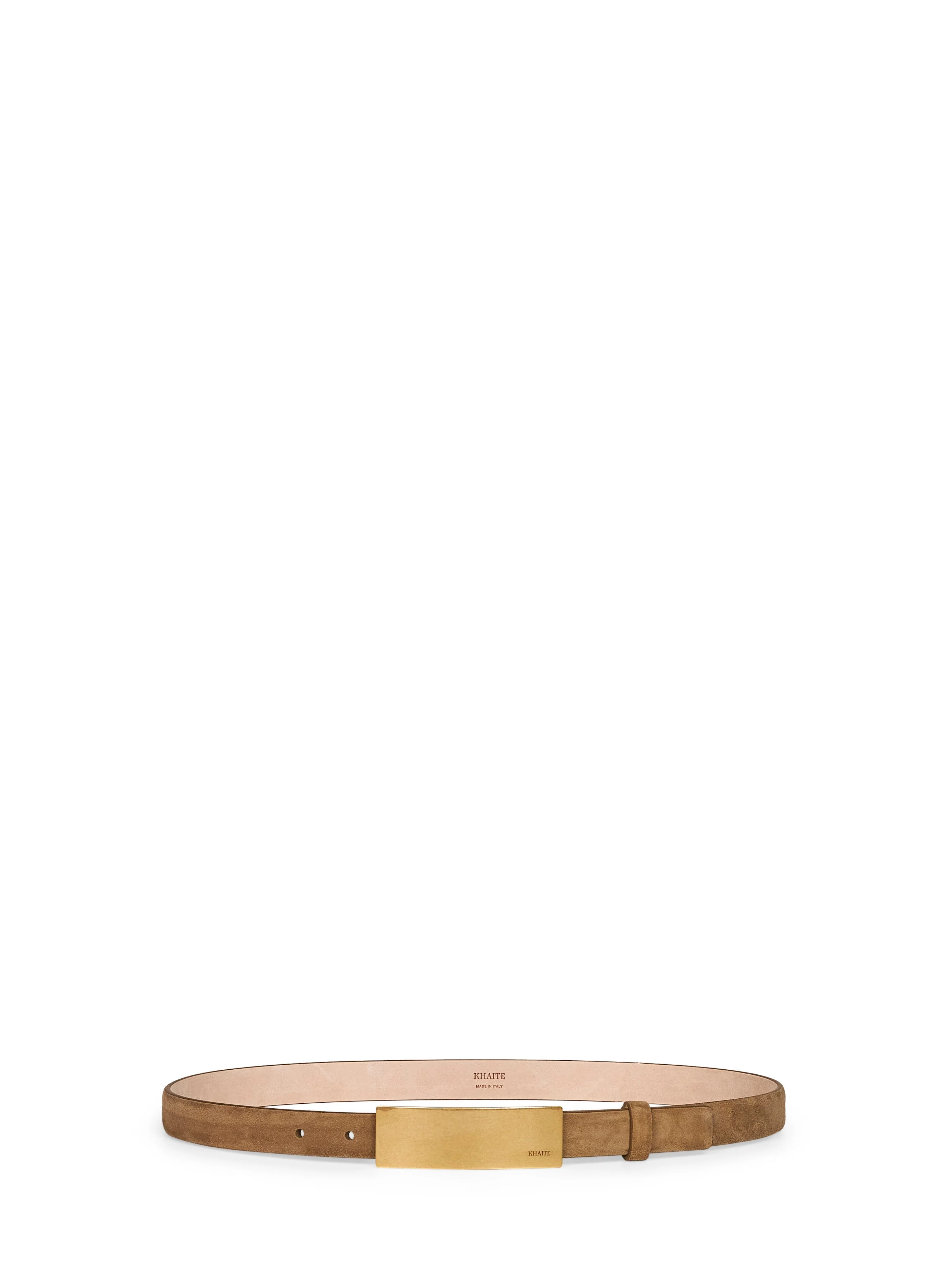 Mud suede Berlin belt with antique gold buckle - 1