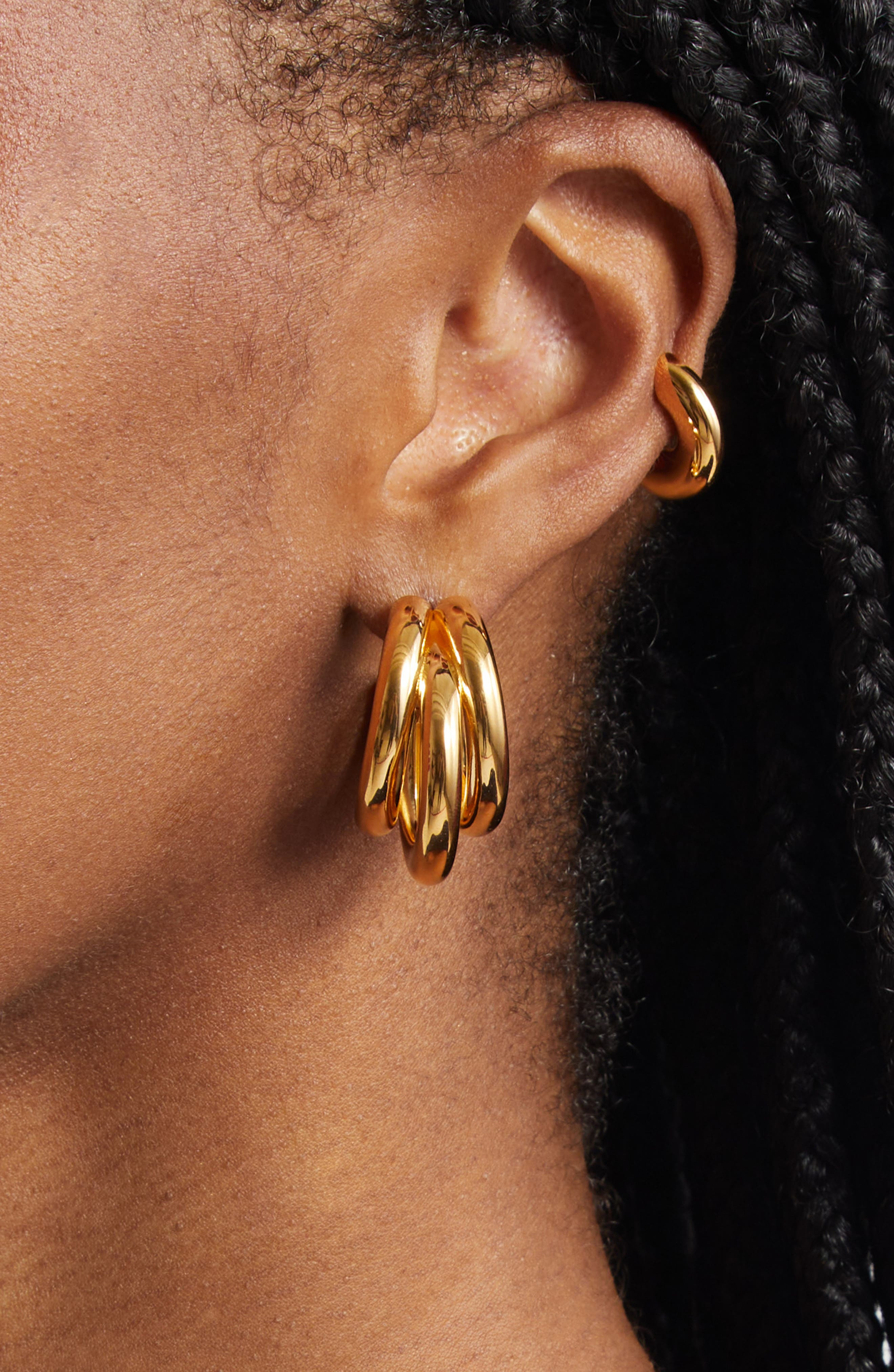 Rabanne Triple Loop Hoop Earrings & Ear Cuff Set in Gold at Nordstrom - 2