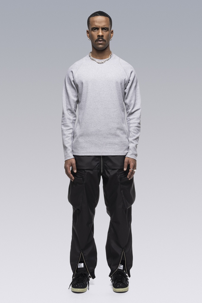 S27-PR Cotton Rib Longsleeve Shirt Gray Melange - 9