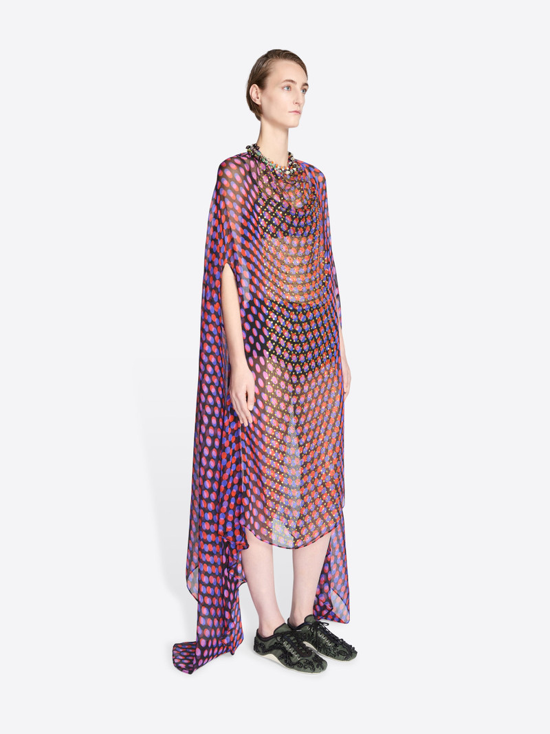 EMBROIDERED SILK CAPE DRESS 3