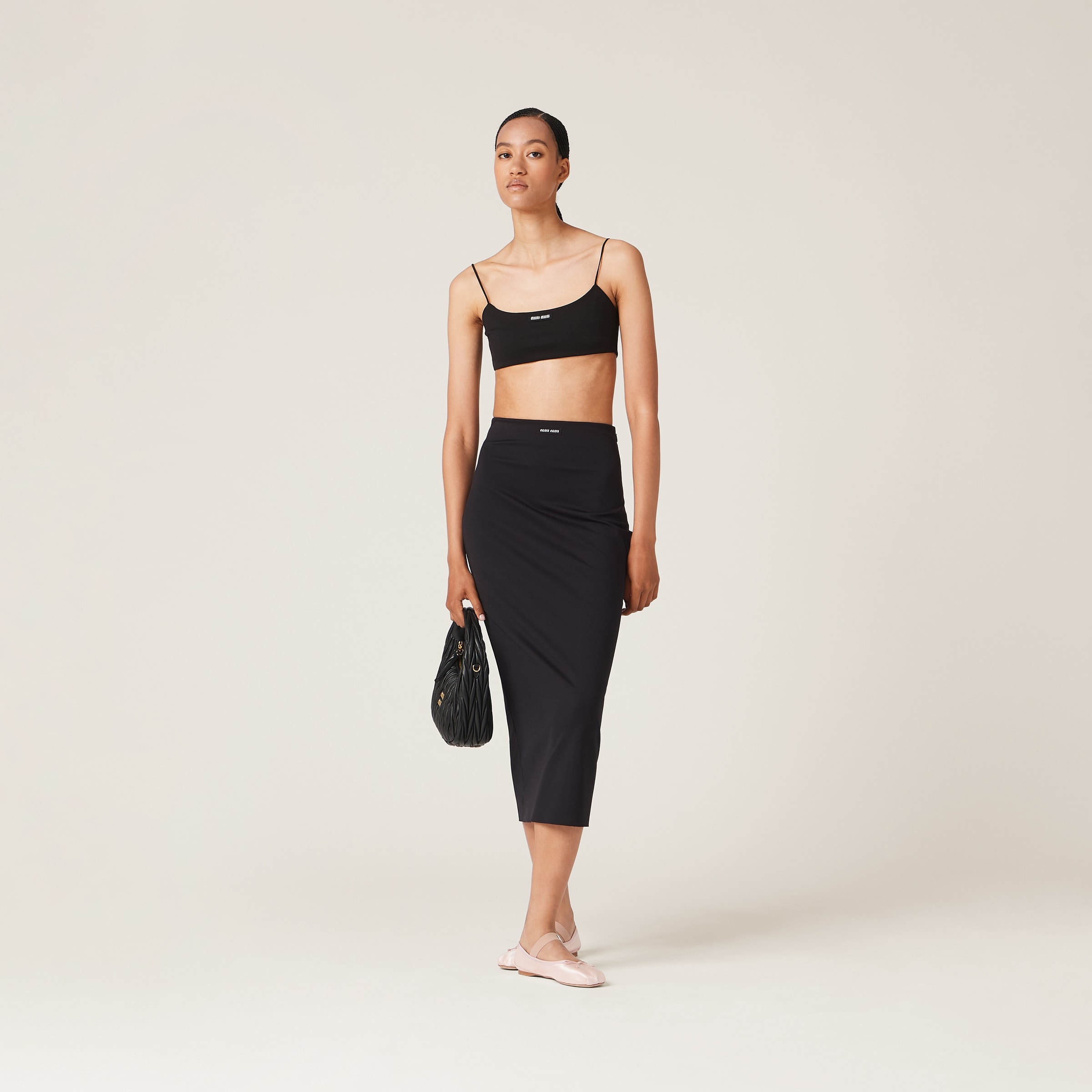 ミニスカート Stretch jersey skirt MG1893_12DK_F0770_S_231 Miu Miu Stretch jersey skirt | REVERSIBLE