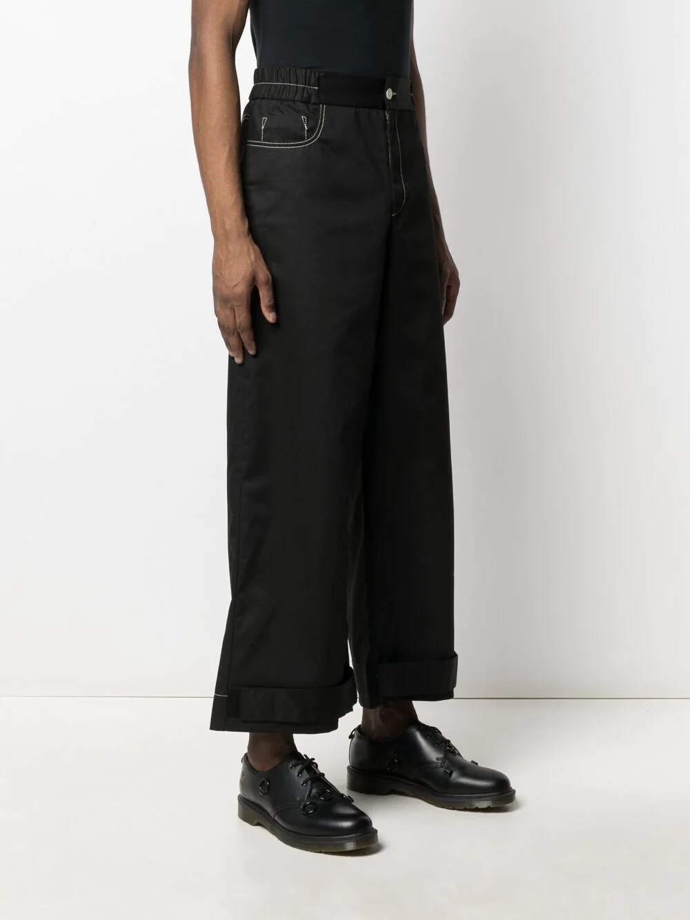 contrasting-stitch trousers - 3