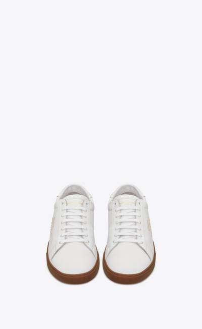 SAINT LAURENT court classic sl/06 embroidered sneakers in grained leather outlook