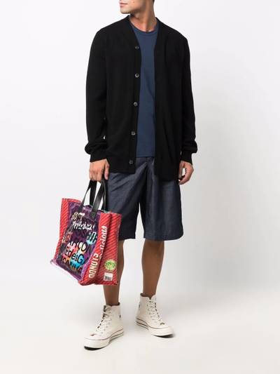 Comme des Garçons SHIRT pleat-detail knee-length denim shorts outlook