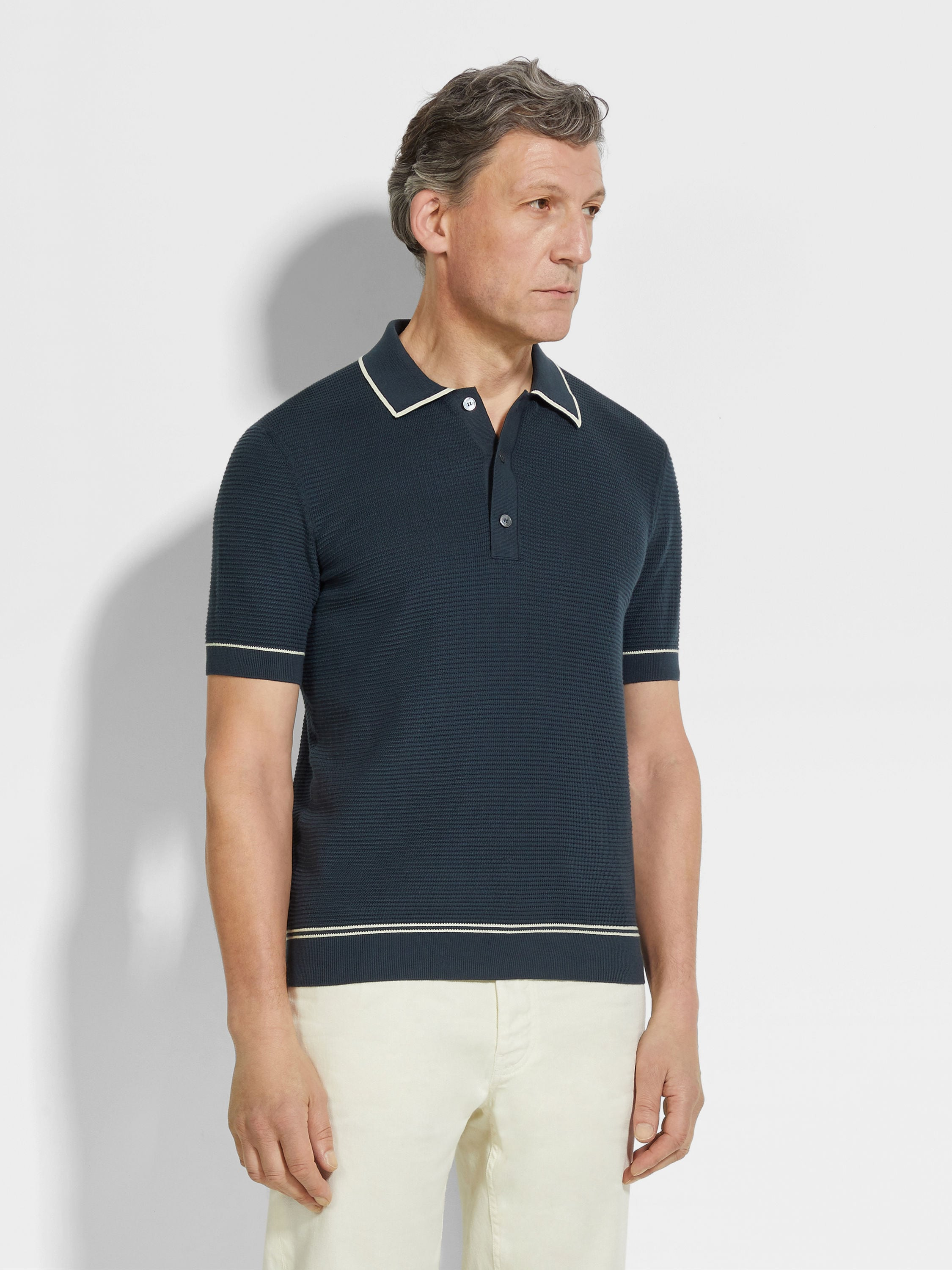 DARK TEAL BLUE PREMIUM COTTON POLO SHIRT - 4