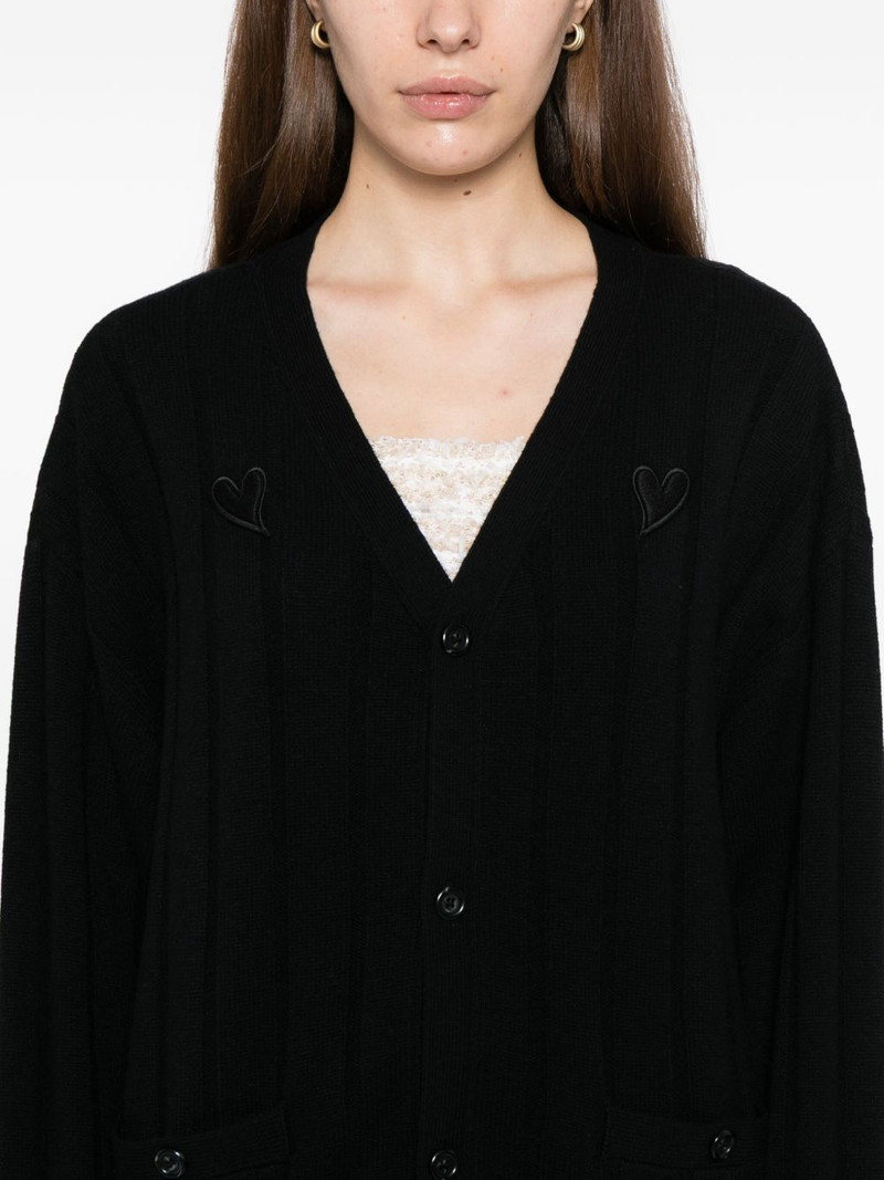 heart-patch v-neck cardigan 5
