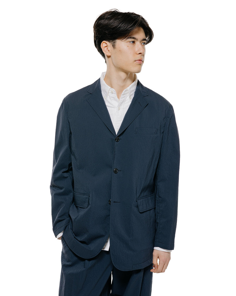BEAMS PLUS 3B Anywhere(wear) Jacket Seersucker Plaid Navy outlook