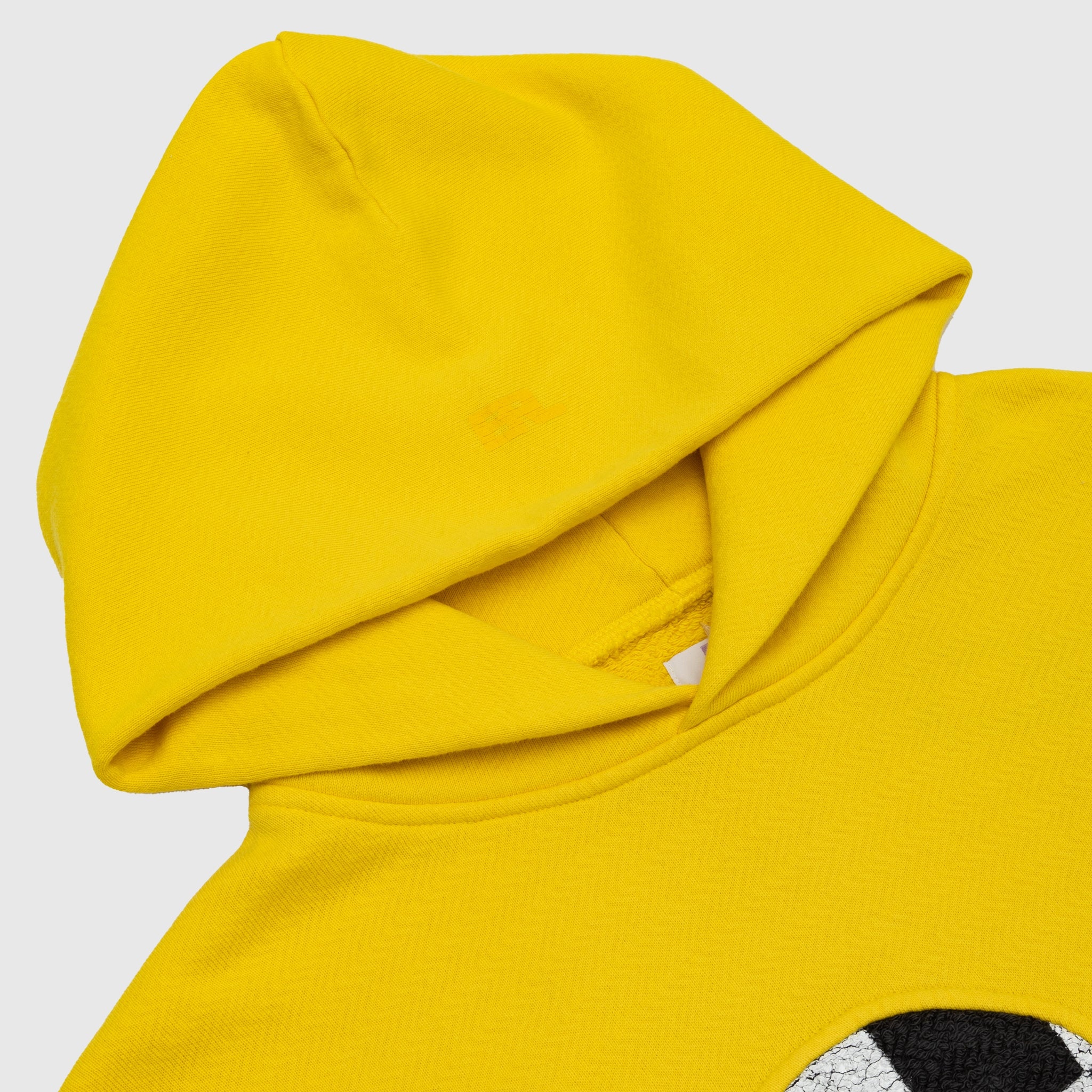 YELLOW CHECK SWIRL KNIT HOODIE - 2
