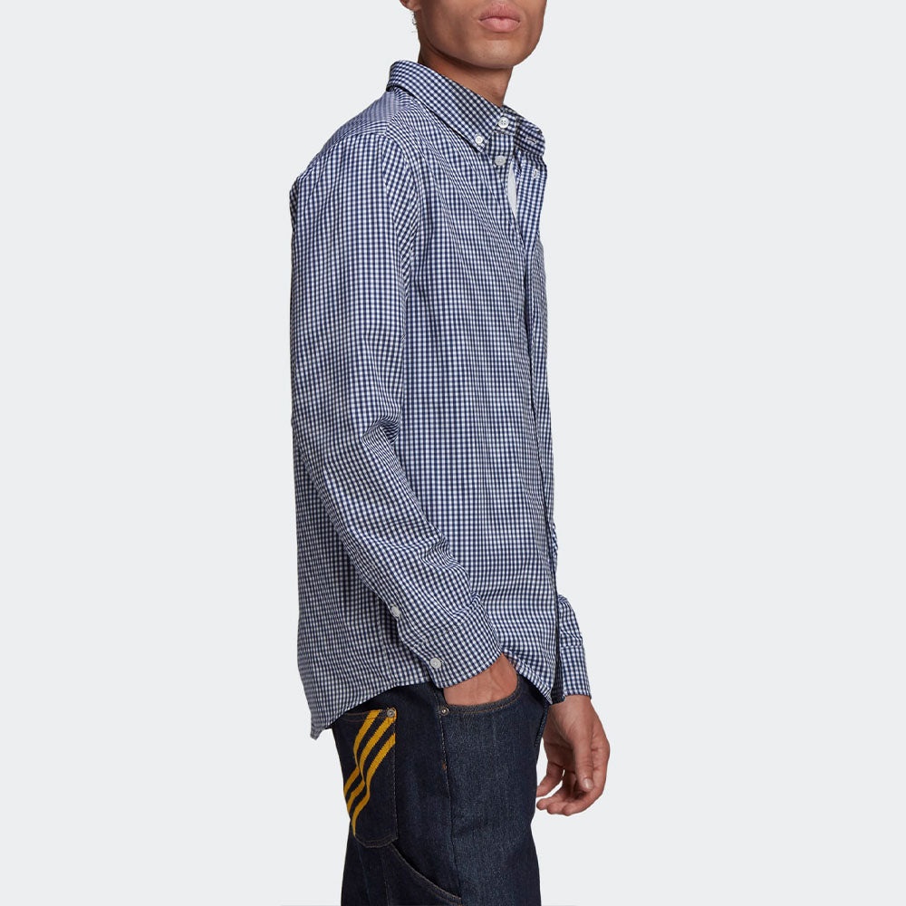 adidas originals x HUMAN MADE Crossover Embroidered Long Sleeves Shirt Blue GM4633 - 5