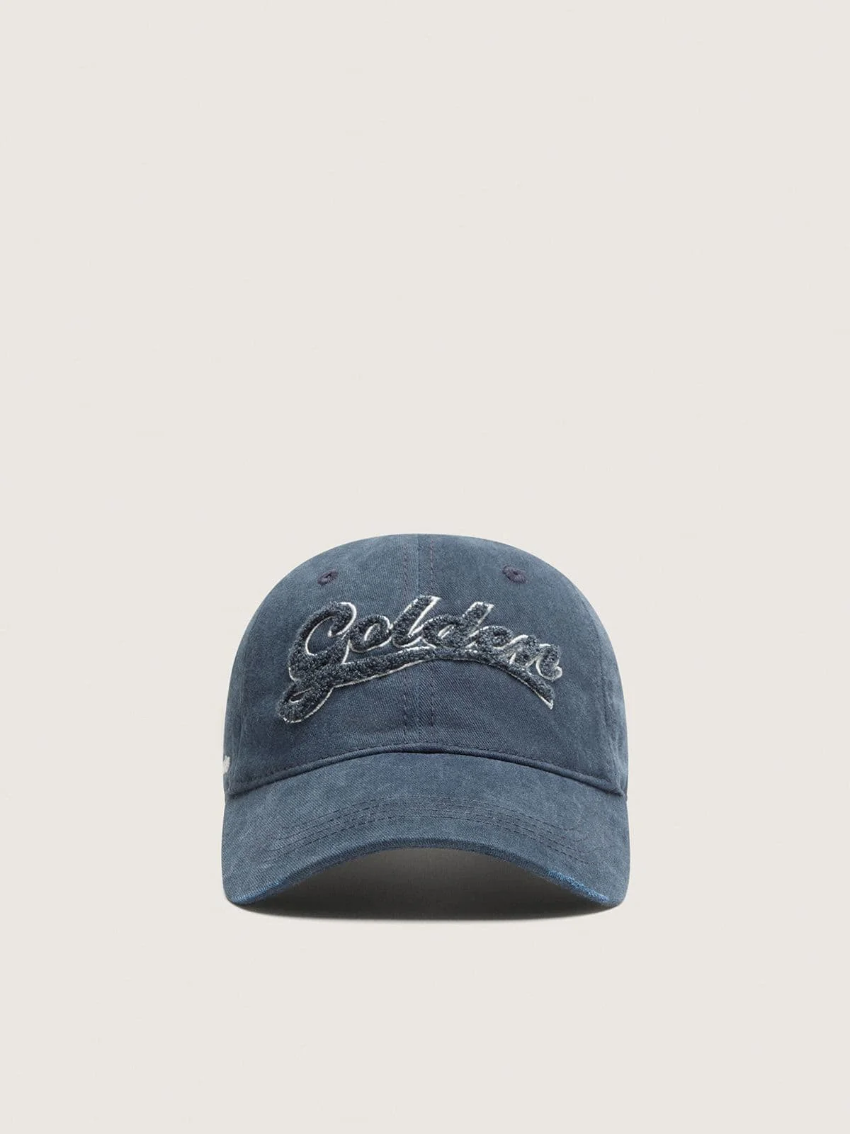 Navy-blue baseball cap with Golden logo embroidered in blue - 1
