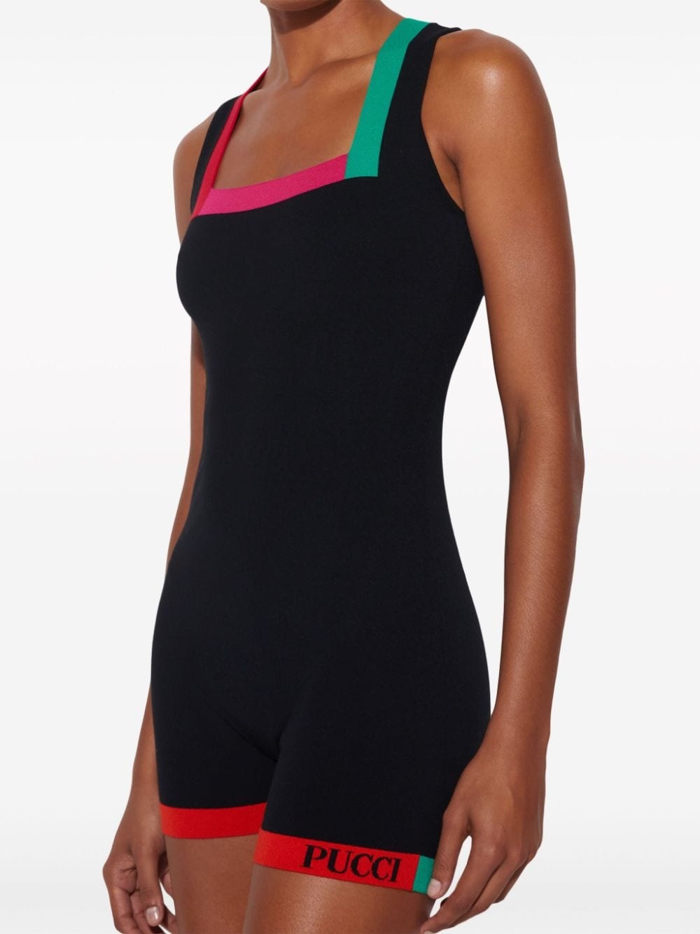 colour-block sleeveless playsuit - 5