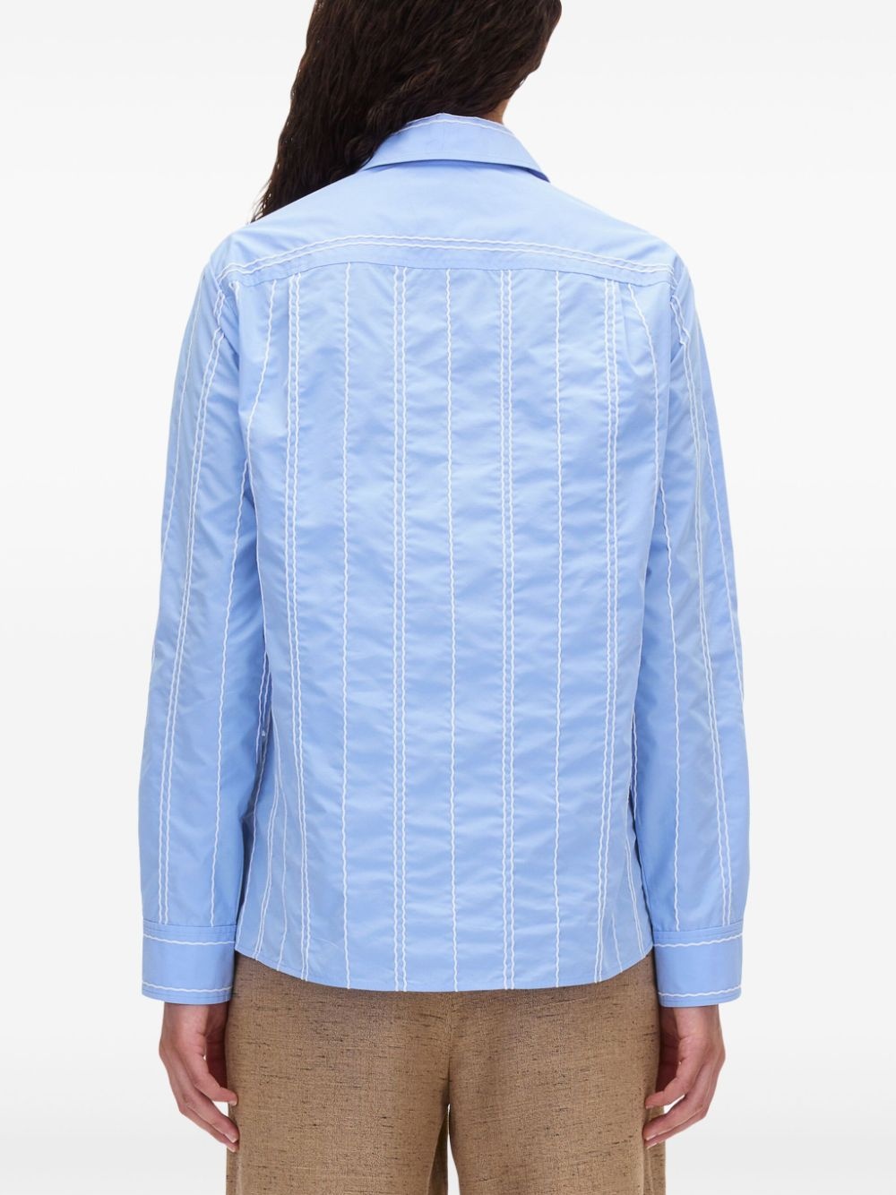 stripe-pattern cotton-blend shirt - 6