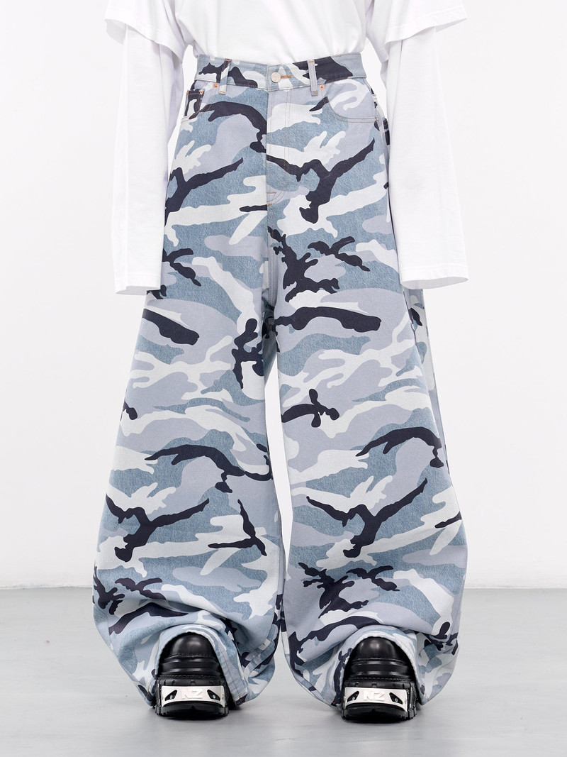 Blue Camo 큰 모양 청바지 1