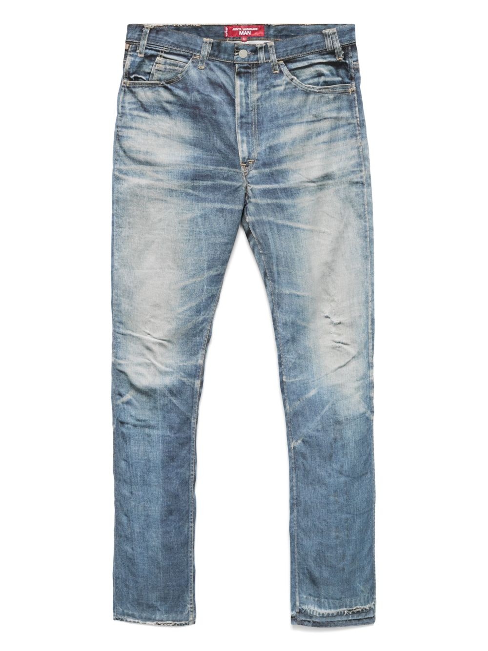 denim-print trousers - 1